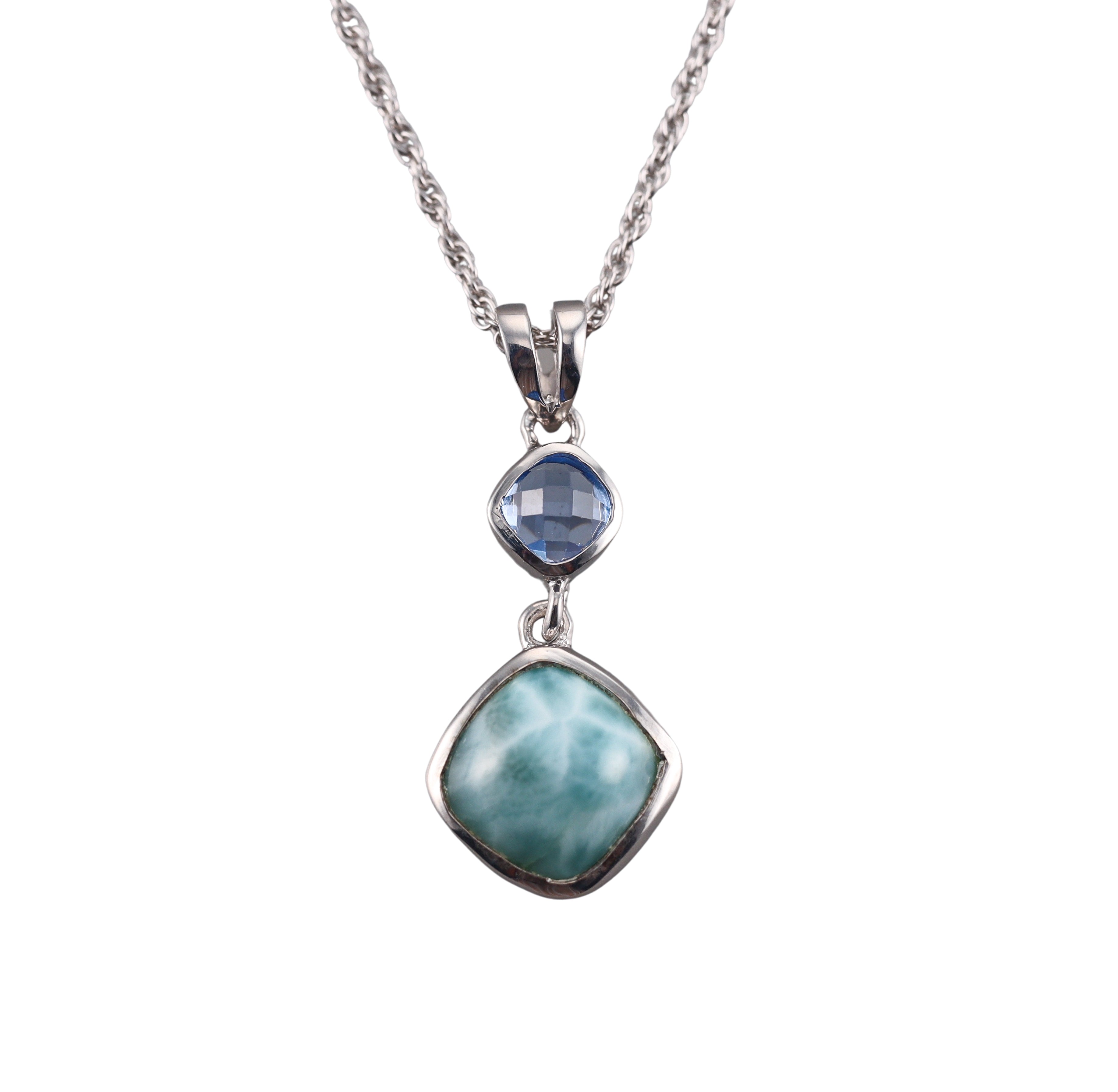 MarahLago Sterling Silver Larimar Pendant Necklace Retail $235 #024