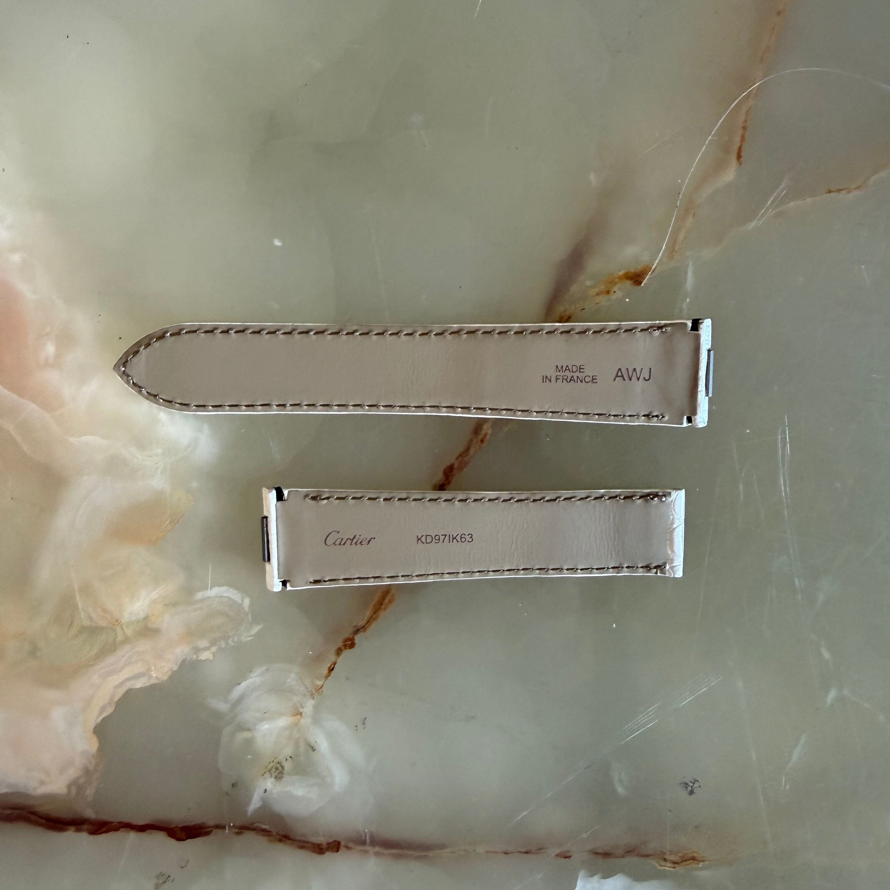 Authentic Cartier White Alligator Watch Strap Band 21mm KD97IK63