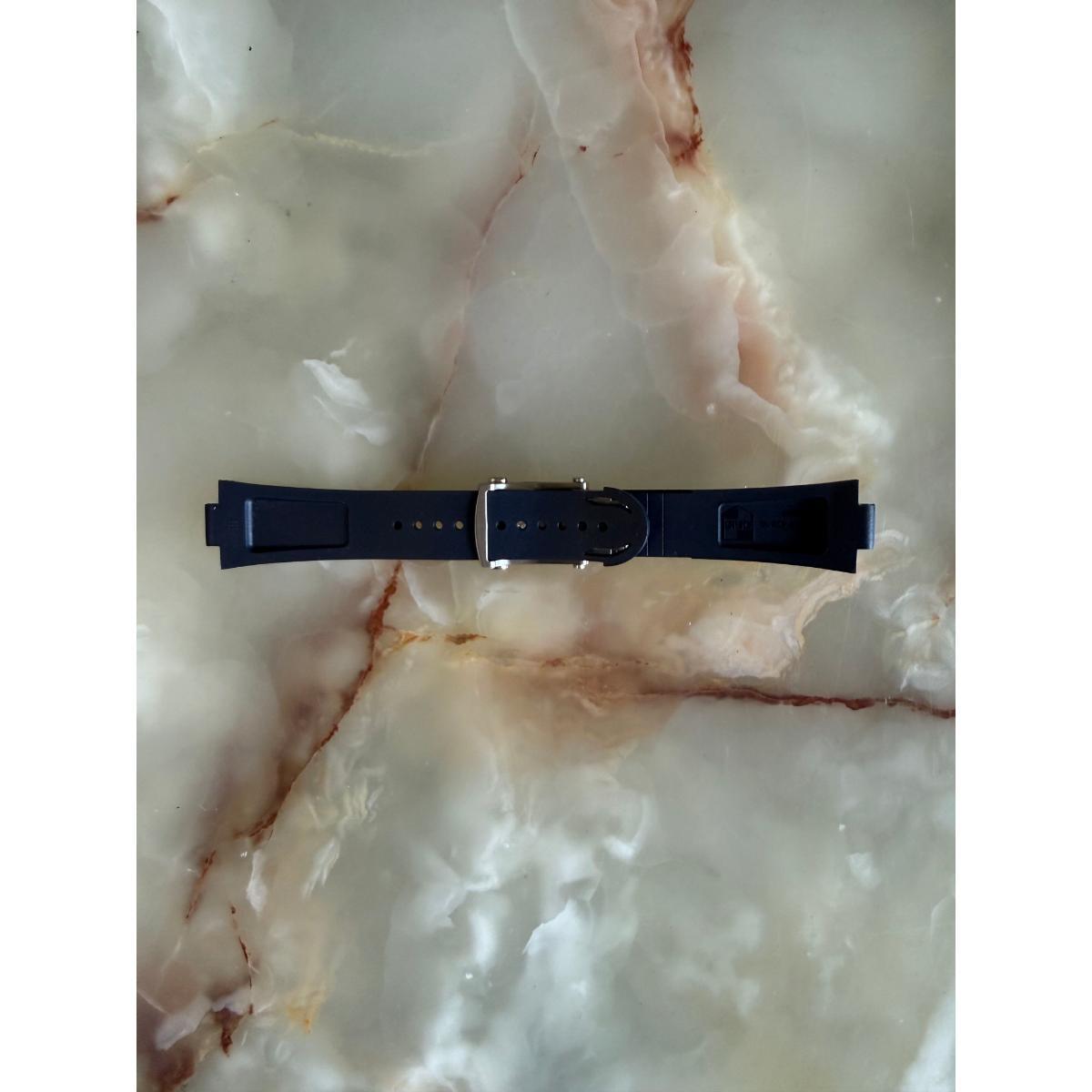 Authentic Oris Blue Rubber Watch Strap Band 25mm w Deployant Buckle 07 4 26 35