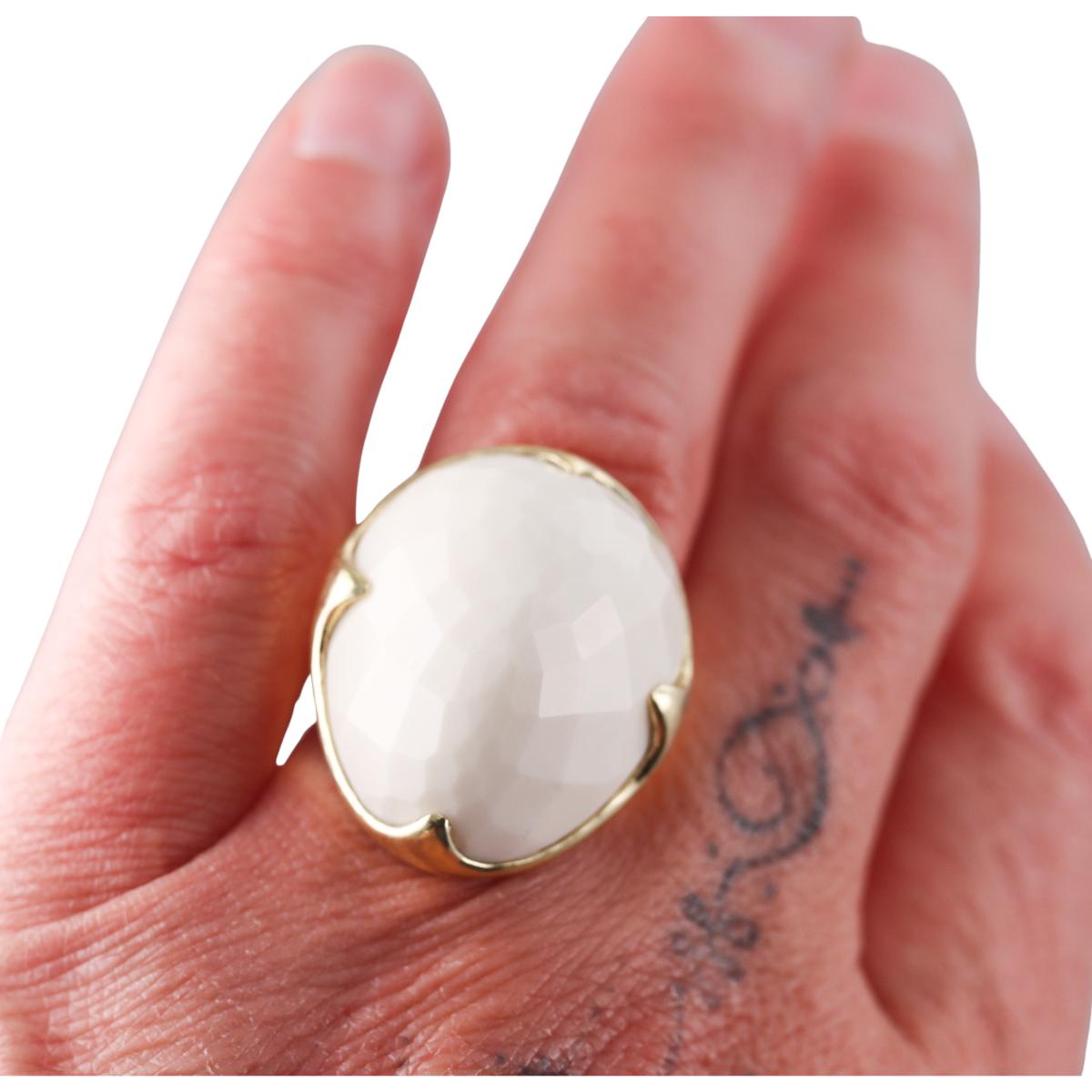 Ippolita Rock Candy 18k Gold White Agate Ring