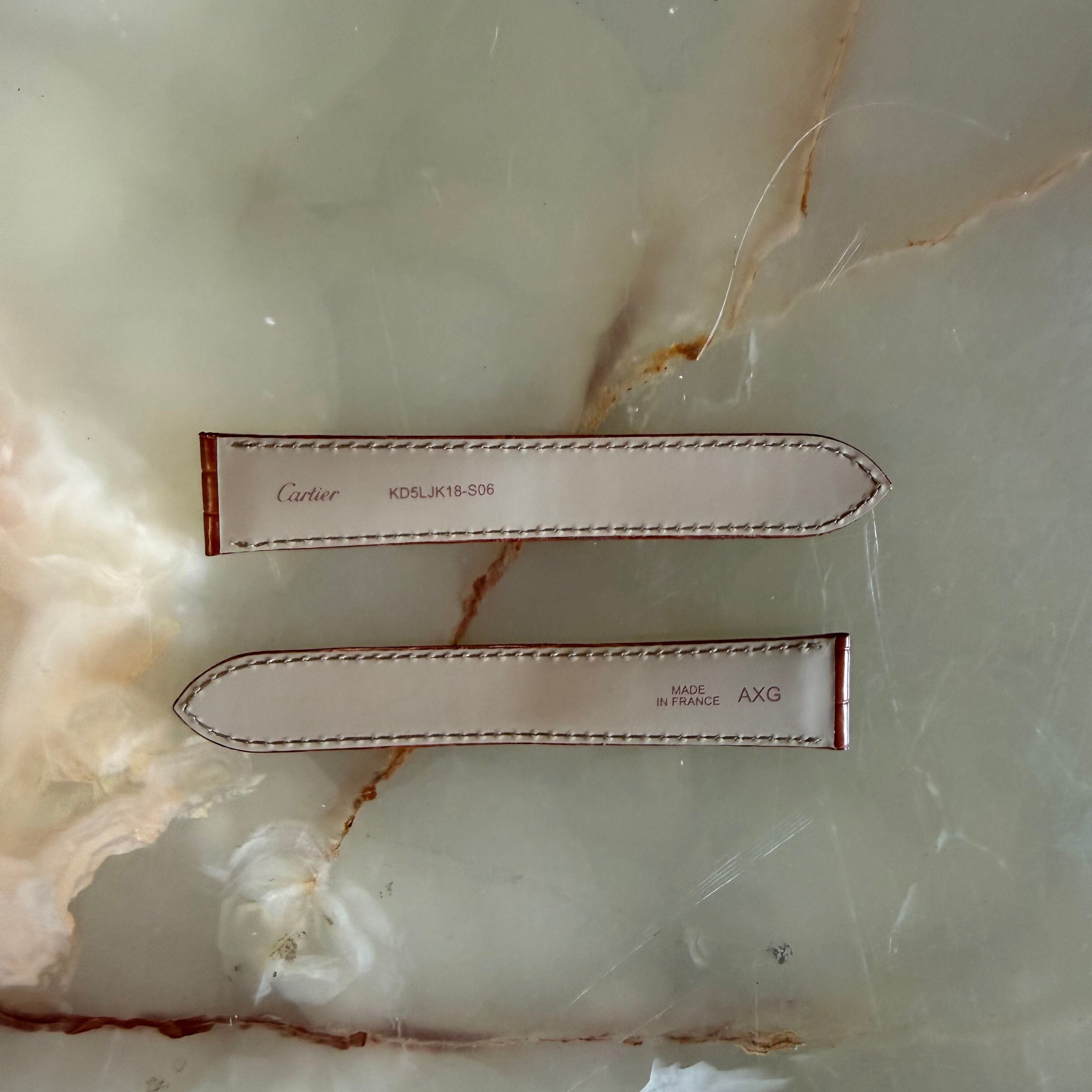 Authentic Cartier Brown Alligator Watch Strap Band 20mm KD5LJK18-S06