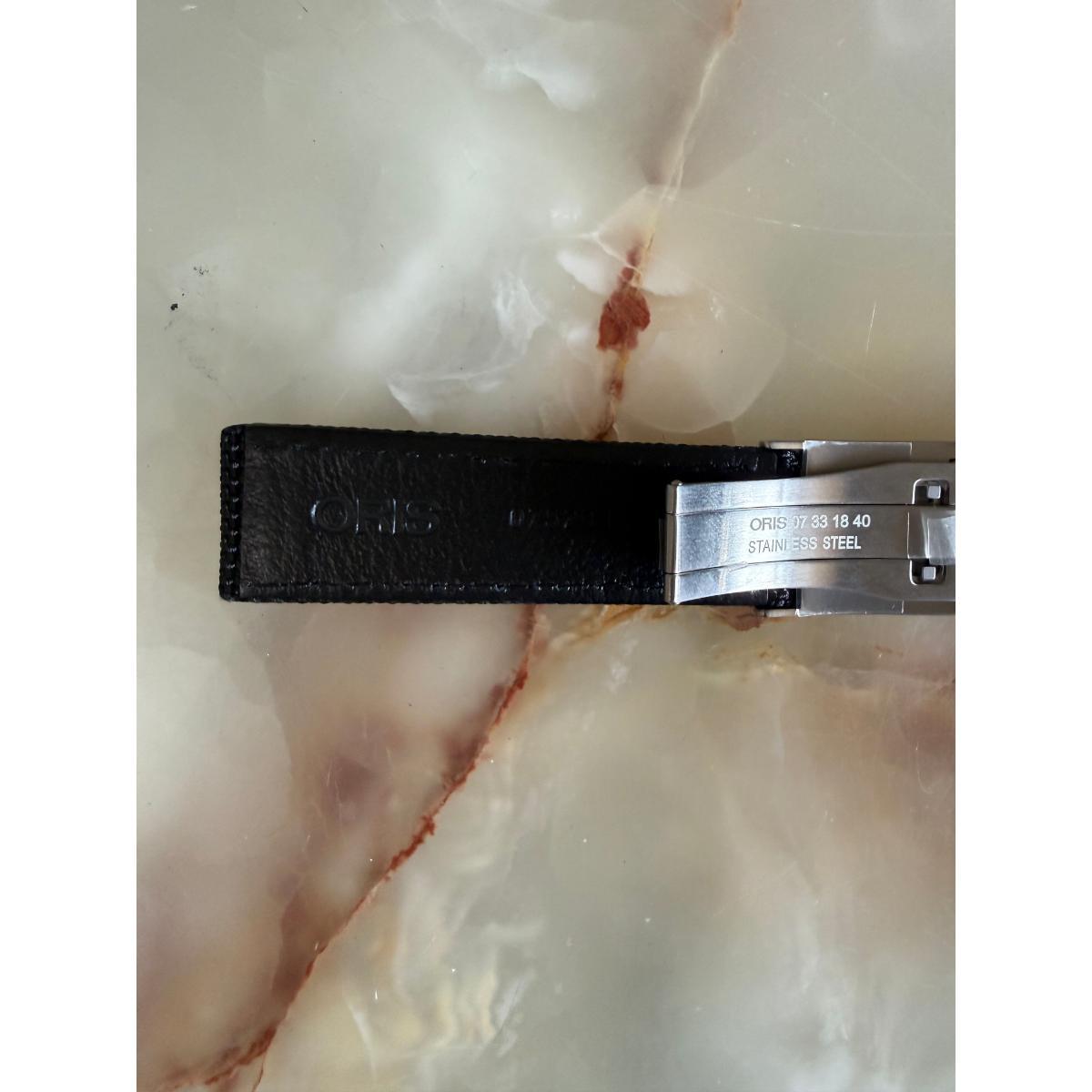 Authentic Oris Black Textile Watch Strap Band 20mm w Deployant Buckle 0752015