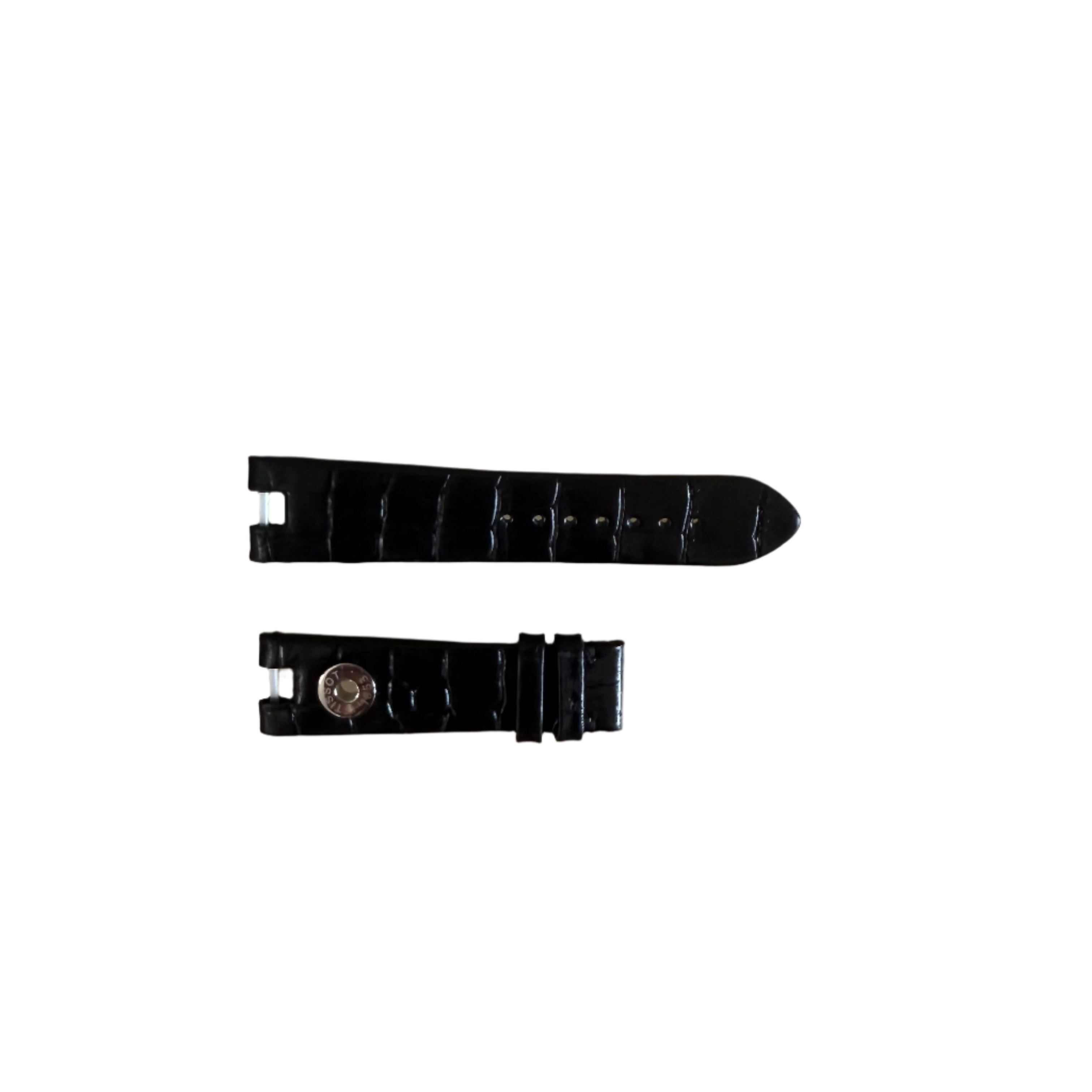 Authentic Tissot Odaci-T T020.317 Black Leather Watch Strap Band 20mm