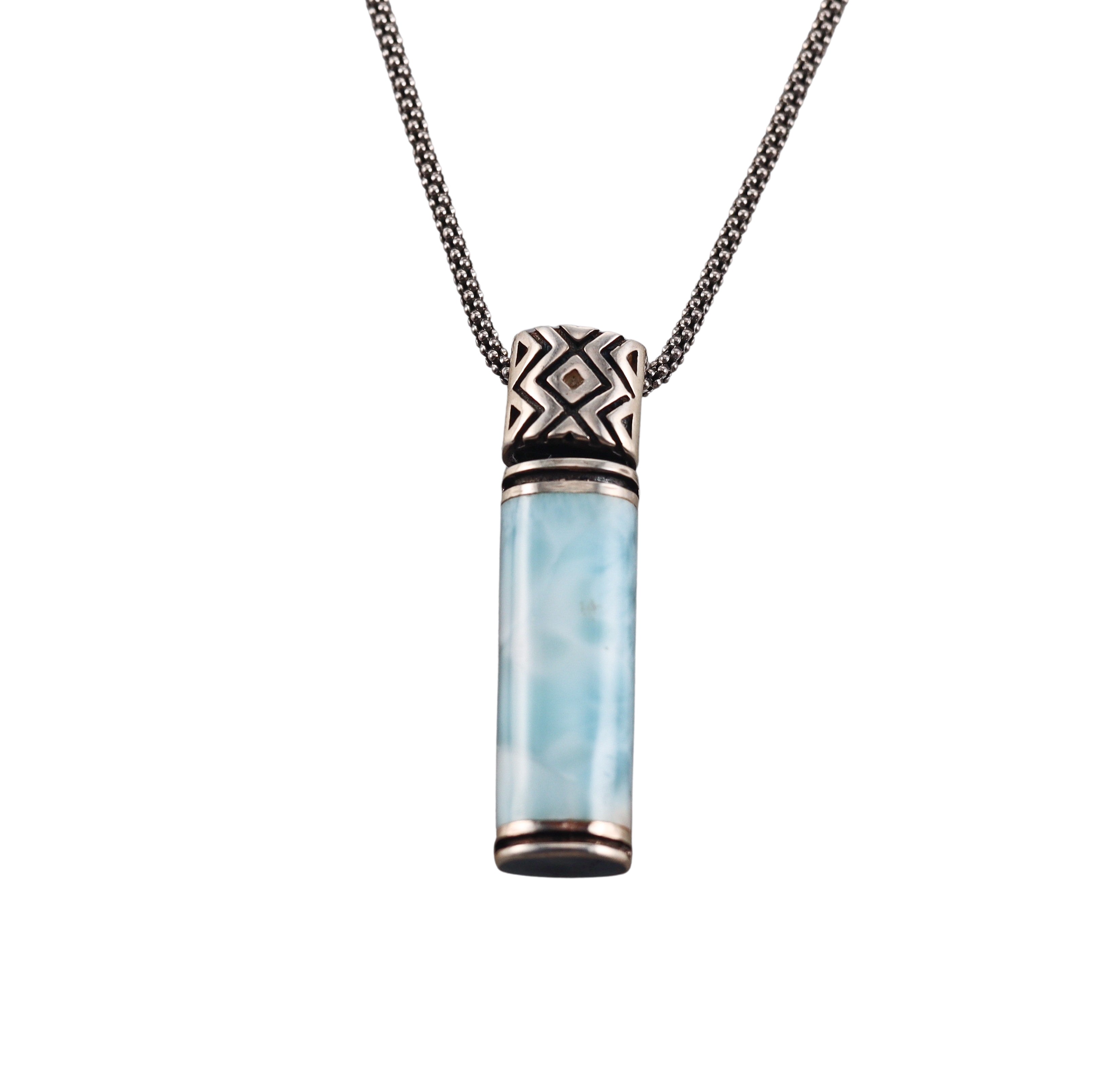 MarahLago Sterling Silver Larimar Pendant Necklace Retail $272 #035