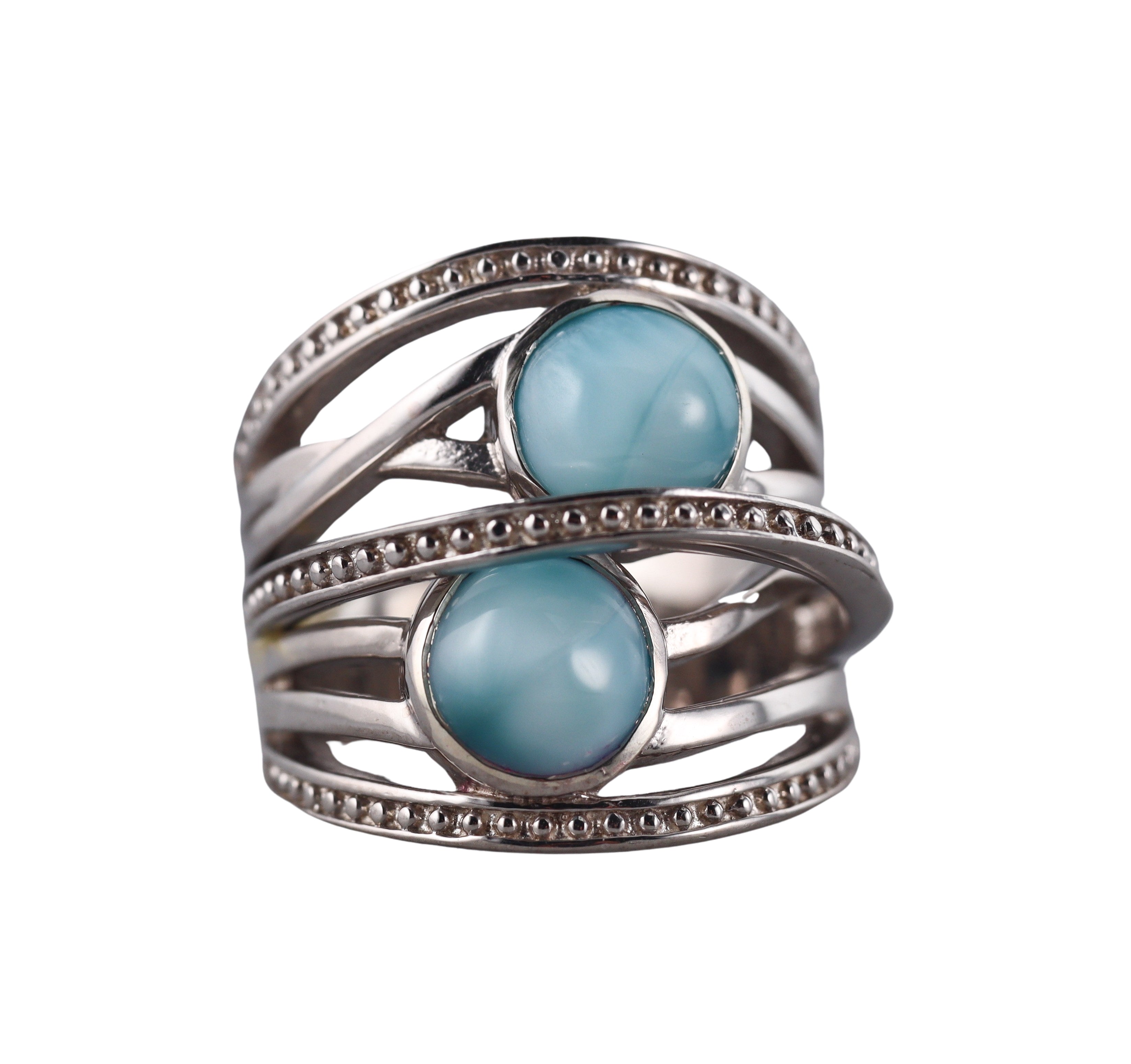 Marahlago Sterling Silver Larimar Ring Retail $321 #03