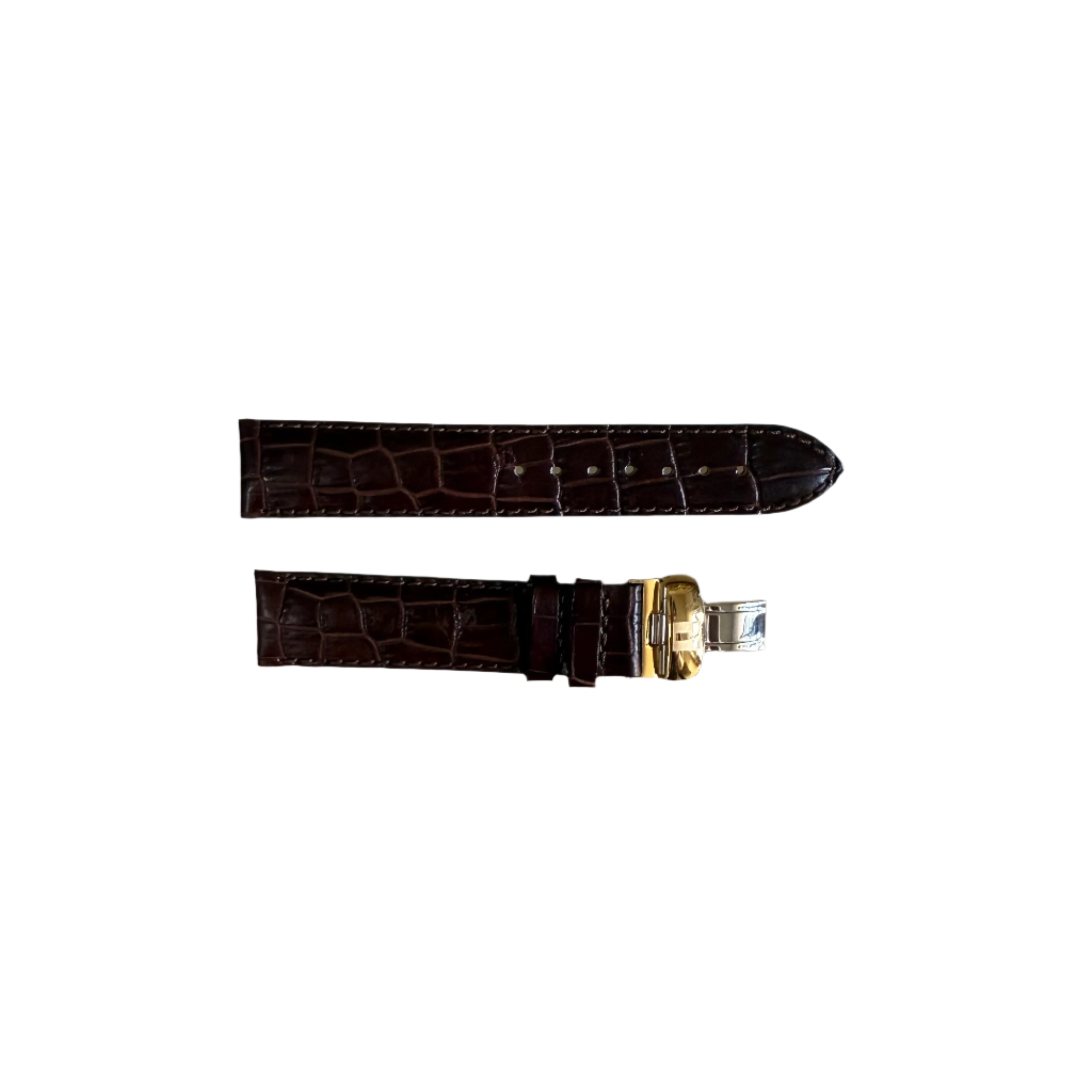Authentic Tissot Brown Genuine Leather Watch Strap Band 19mm w Deployant Buckle