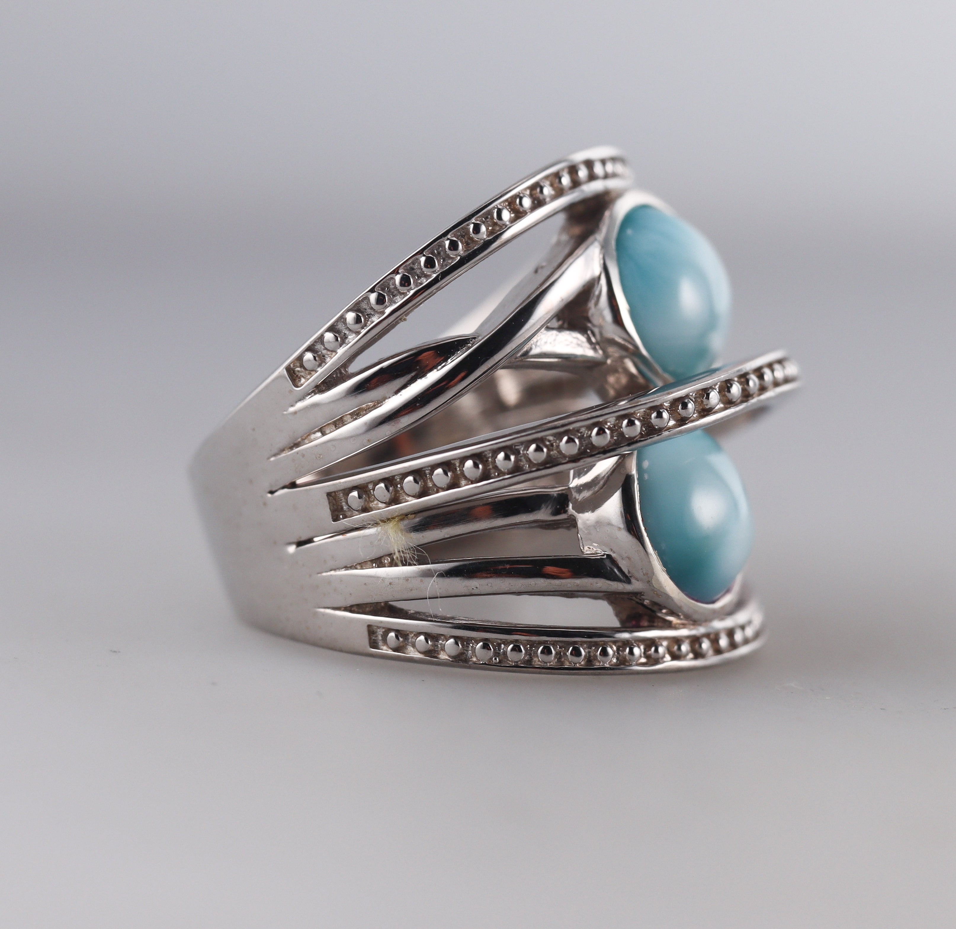 Marahlago Sterling Silver Larimar Ring Retail $321 #03