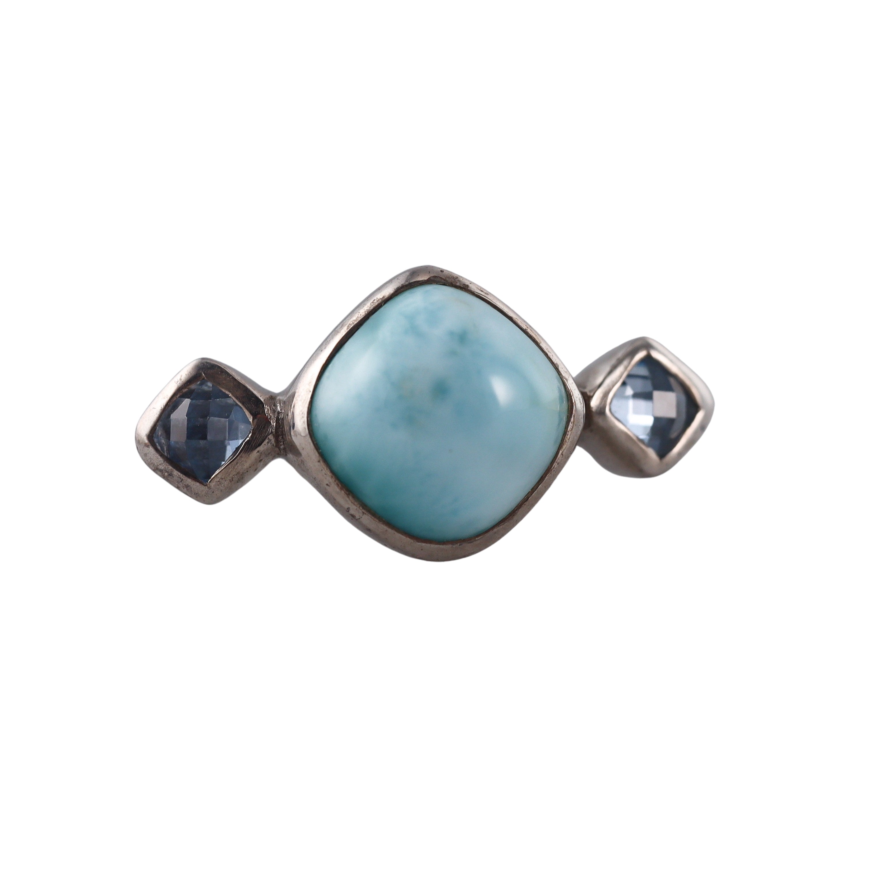 Marahlago Sterling Silver Larimar Blue Topaz Ring Retail $217 #06