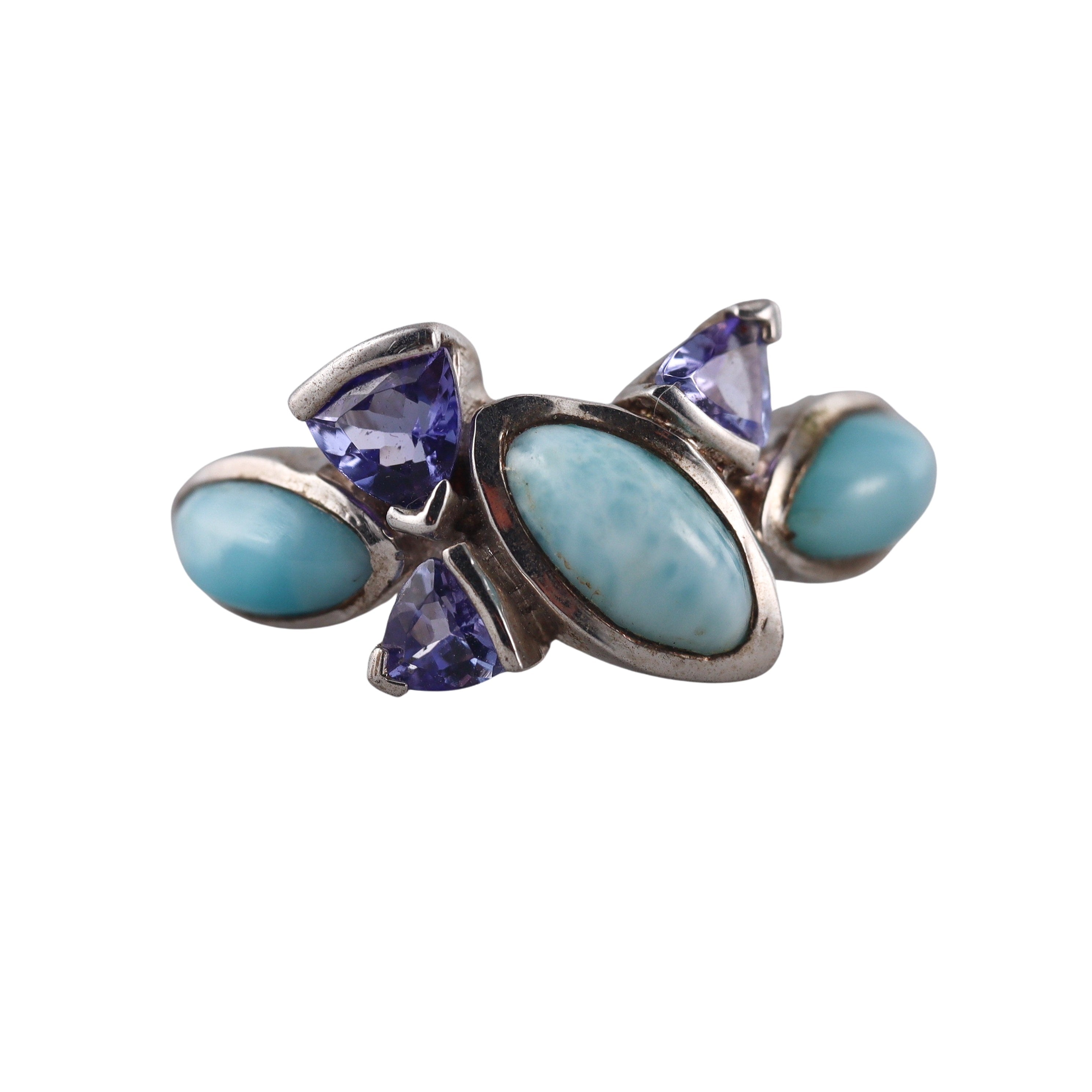 Marahlago Paloma Sterling Silver Larimar Gemstone Ring Retail $705