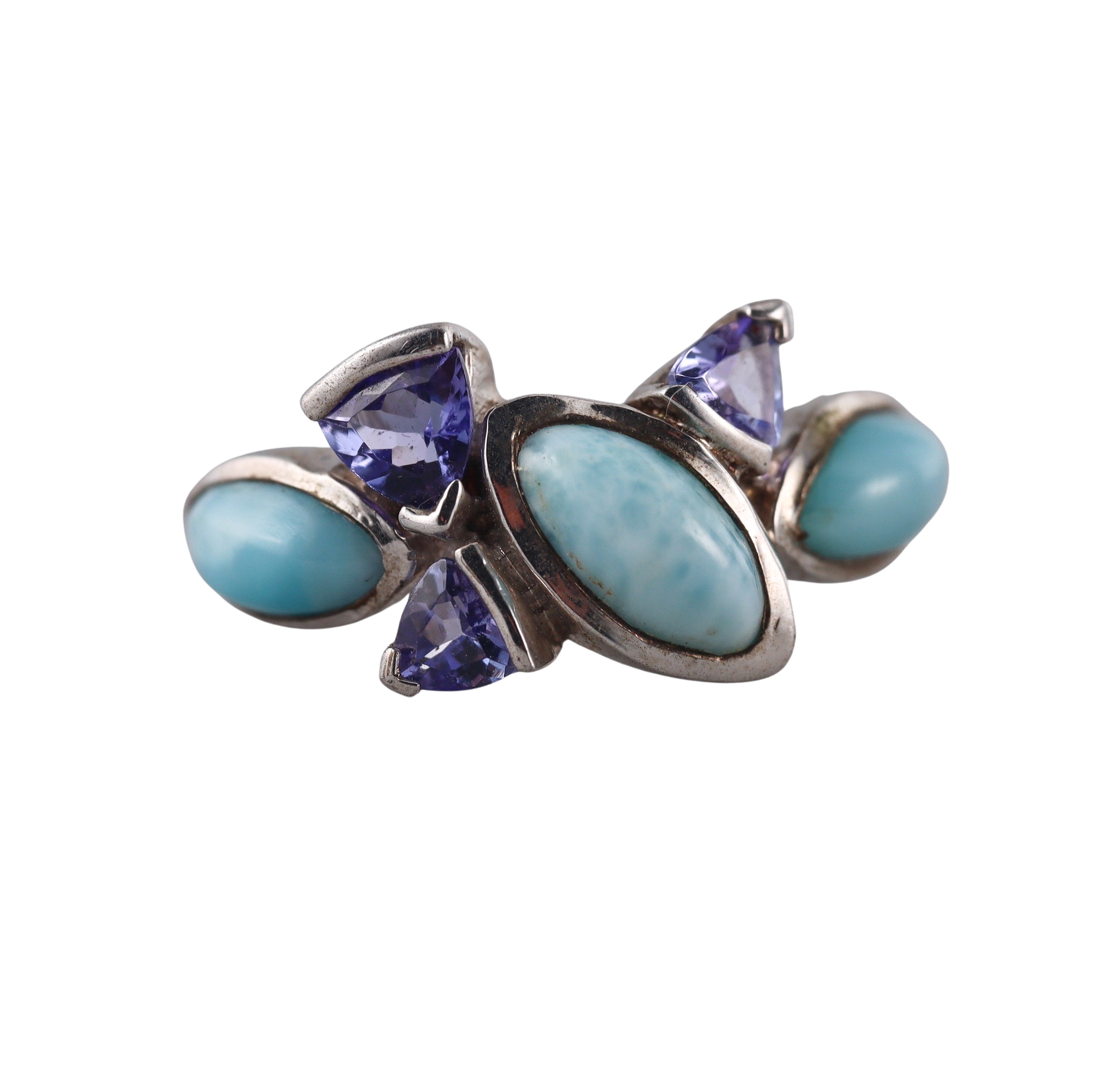 Marahlago Paloma Sterling Silver Larimar Gemstone Ring Retail $705 #015