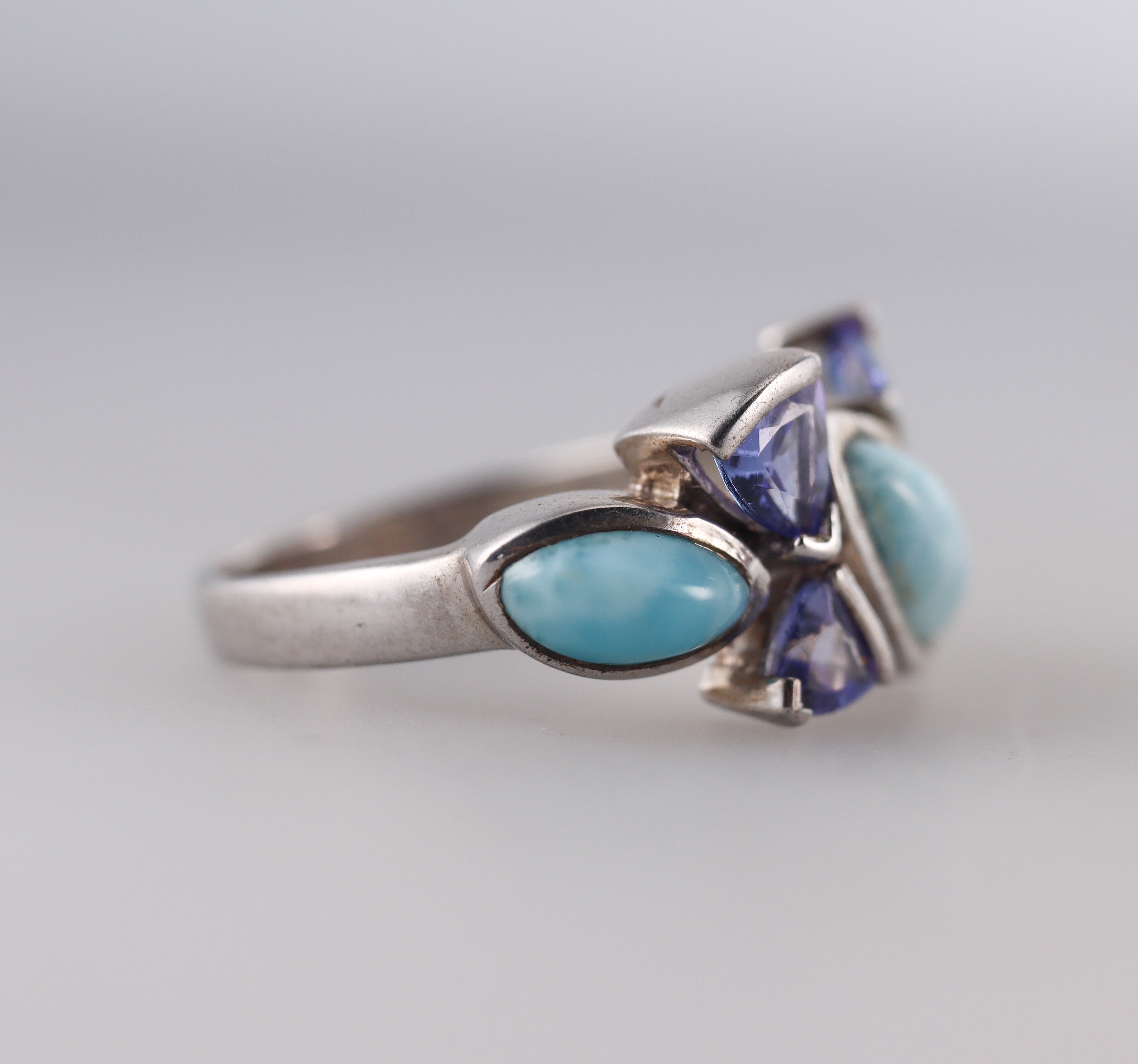 Marahlago Paloma Sterling Silver Larimar Gemstone Ring Retail $705 #015