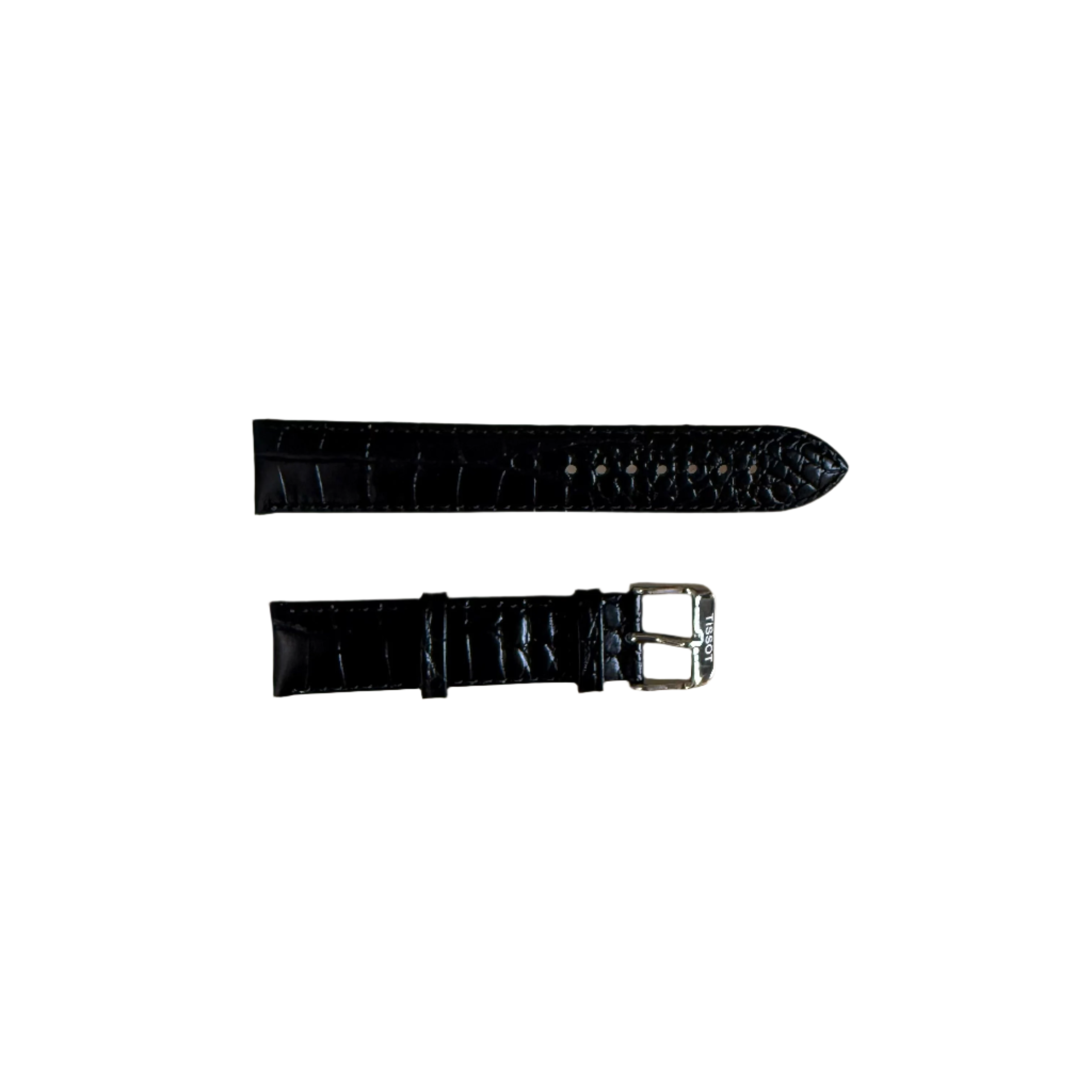 Authentic Tissot Back Crocodile Watch Strap Band 19mm w Buckle T600029095