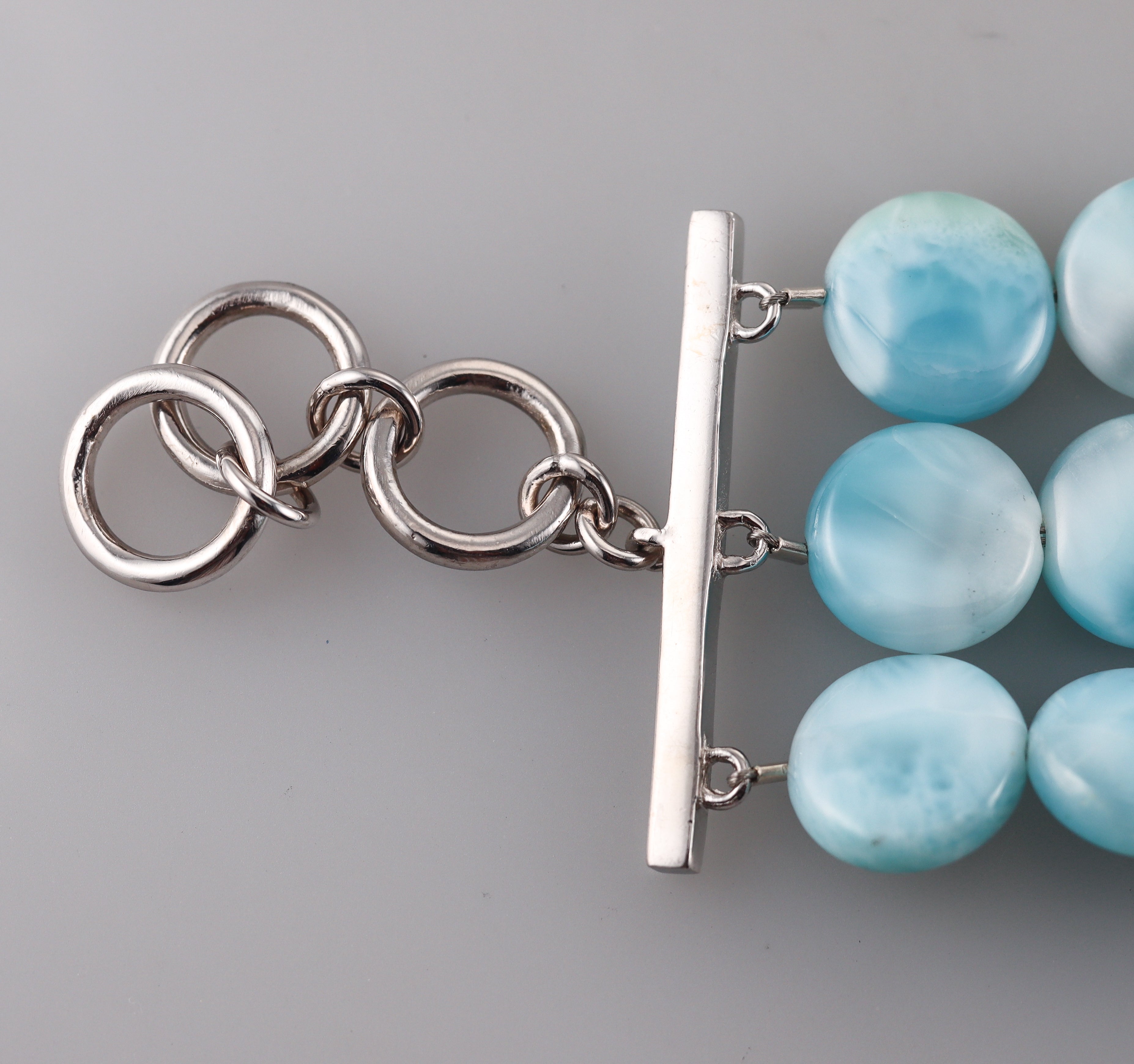 Marahlago Sterling Silver Larimar Sea Collection Bracelet Retail $861 #019