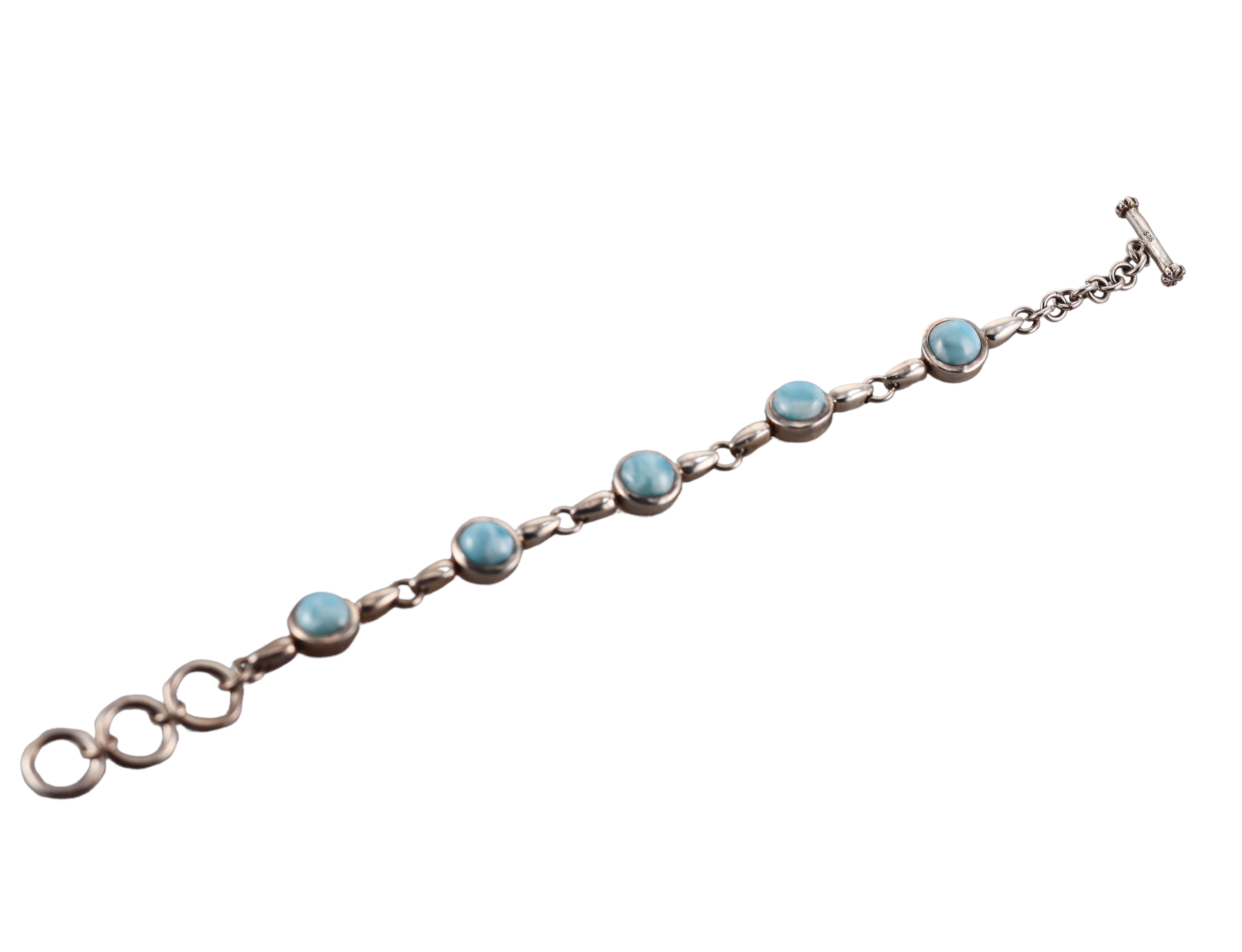 Marahlago Sterling Silver Larimar Link Bracelet Retail $577 #020