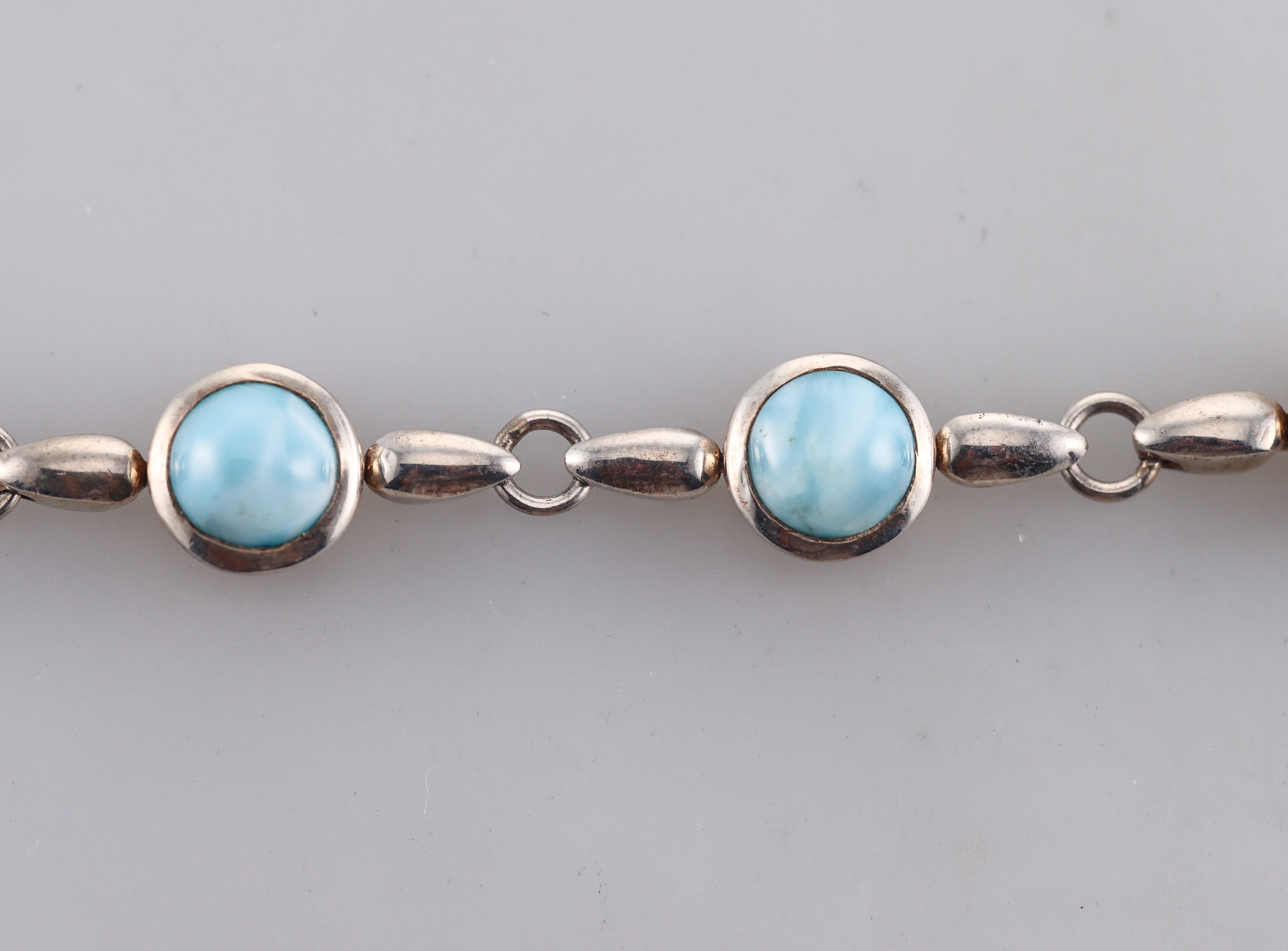 Marahlago Sterling Silver Larimar Link Bracelet Retail $577 #020