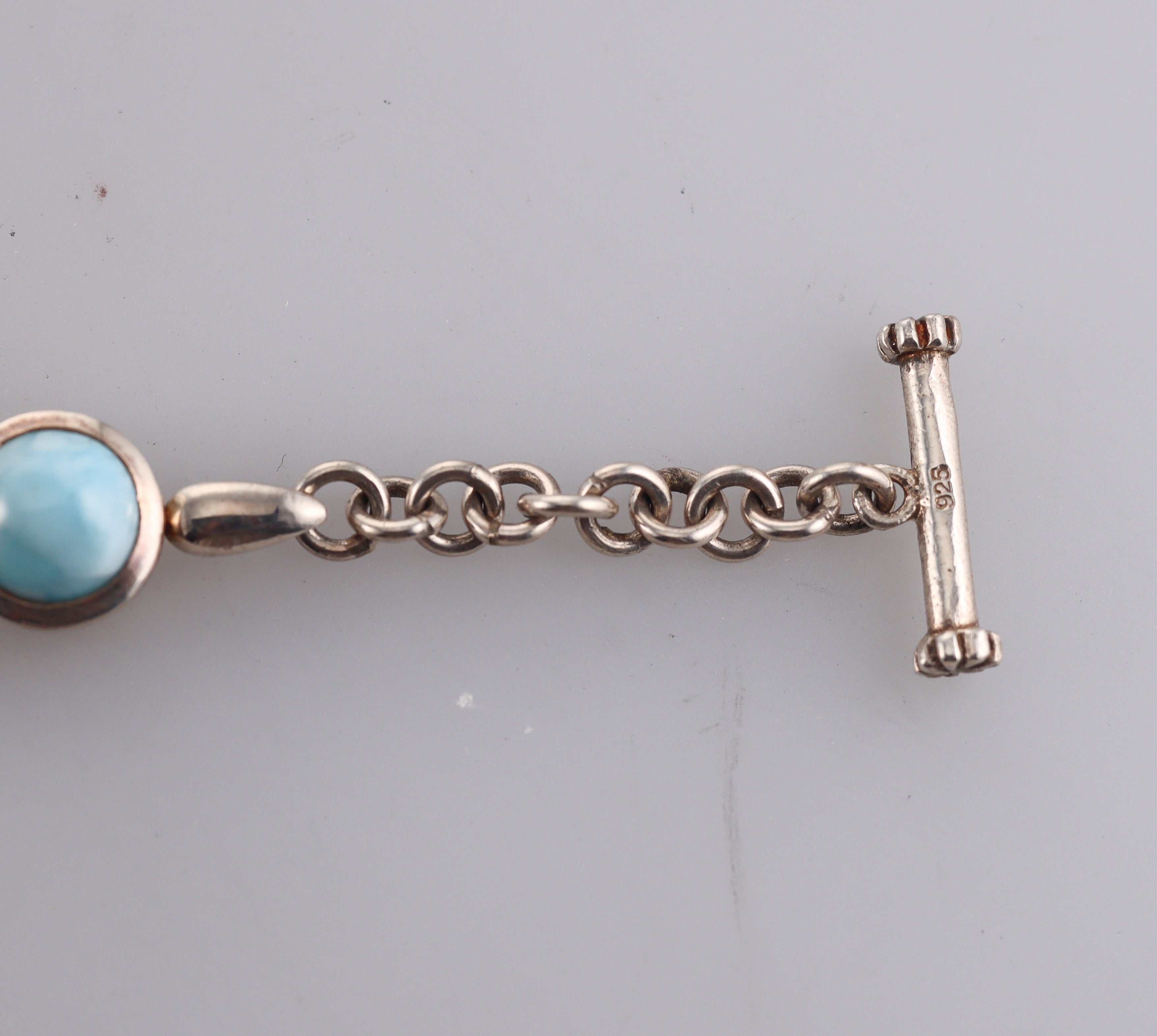 Marahlago Sterling Silver Larimar Link Bracelet Retail $577 #020