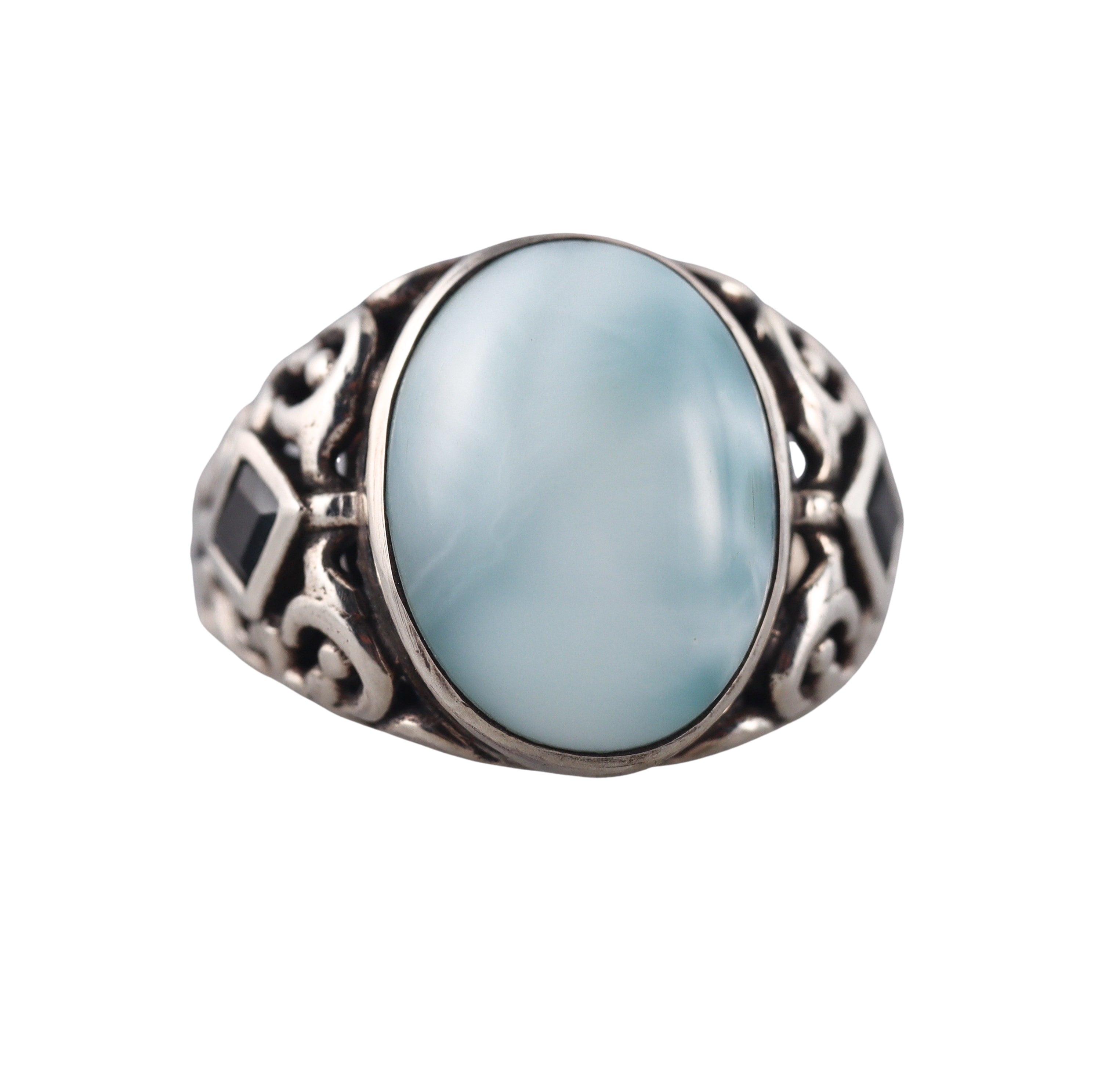 Marahlago Sterling Silver Larimar Blue Topaz Ring Retail $402 #013