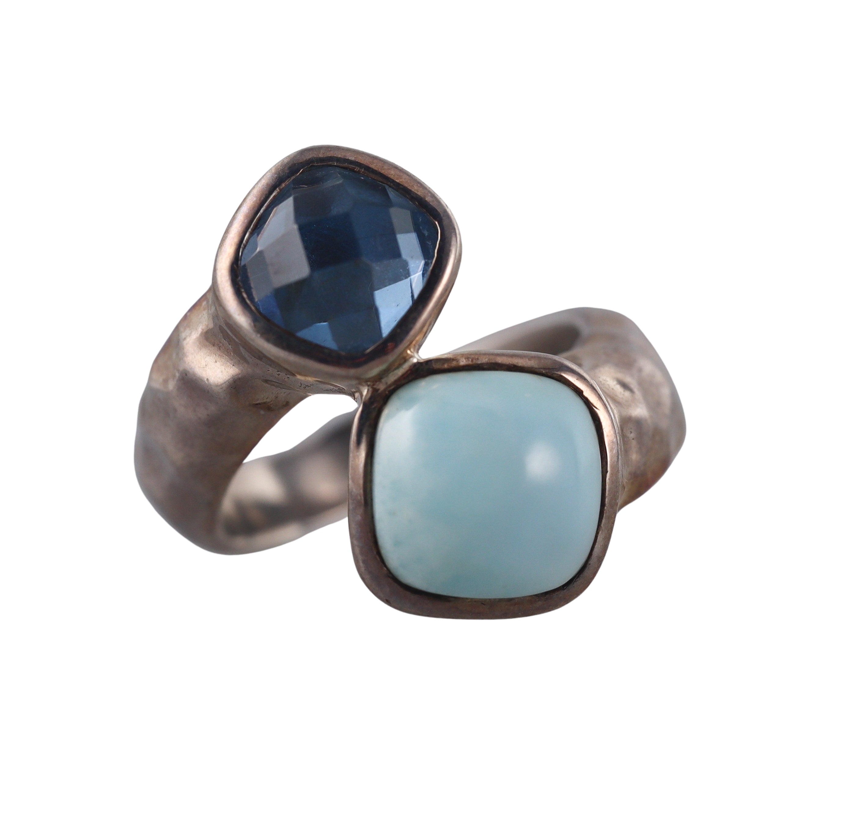 Marahlago Sterling Silver Larimar Blue Topaz Ring Retail $367 #012