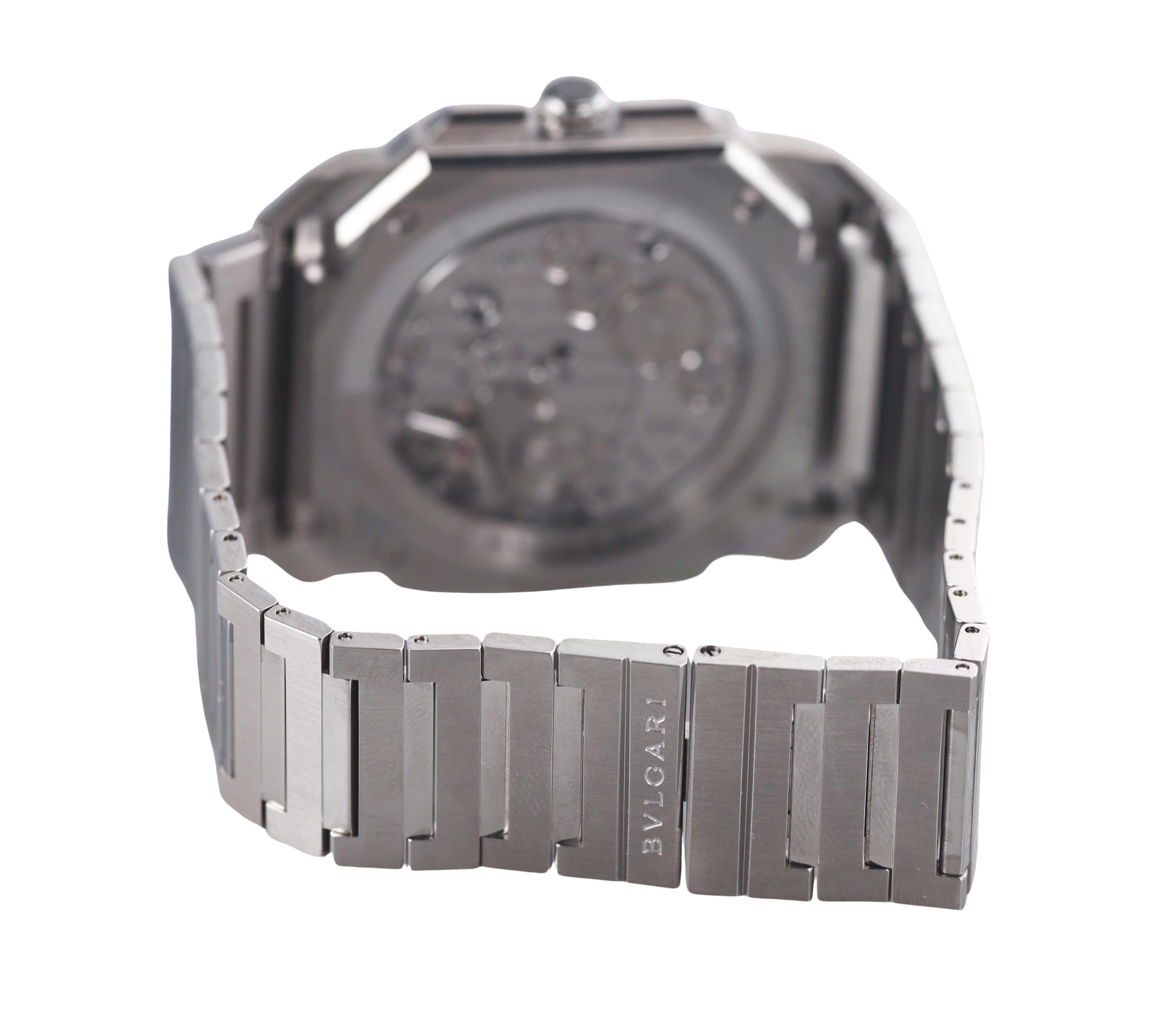 Bulgari Octo Finissimo Satin Steel Chronograph Ultra Thin Watch BGO S XT CH GMT