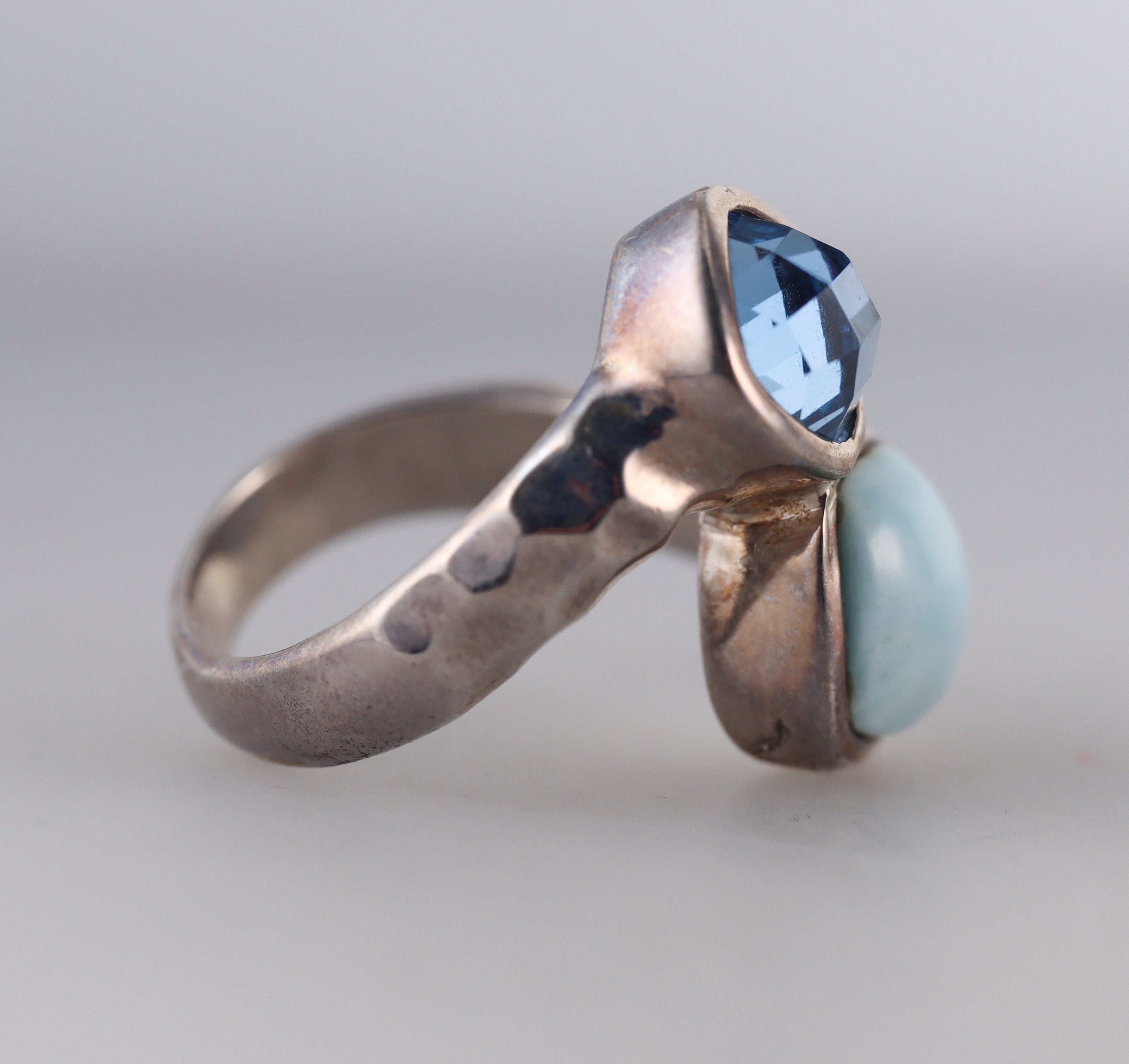 Marahlago Sterling Silver Larimar Blue Topaz Ring Retail $367 #012