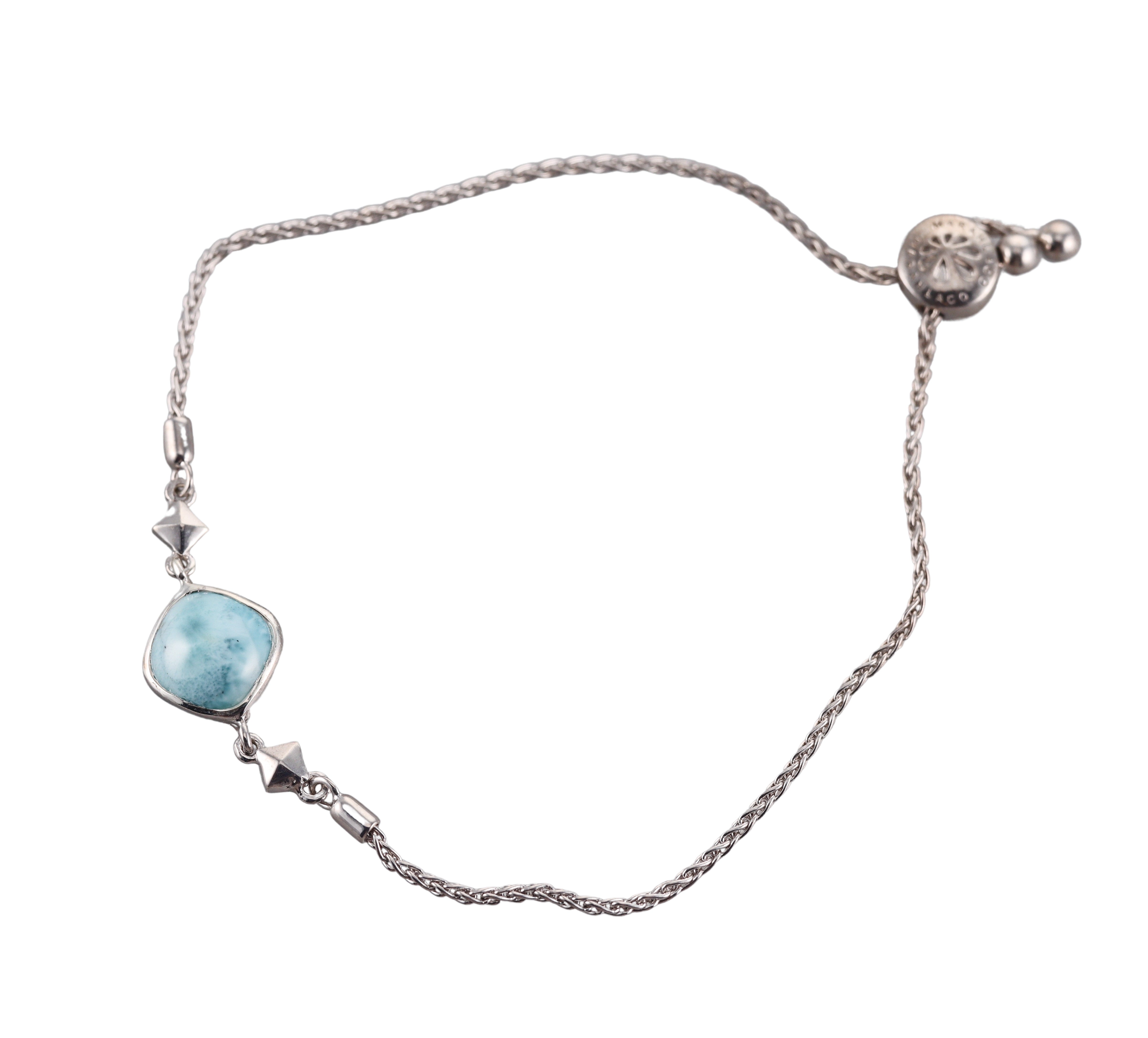 Marahlago Sterling Silver Larimar Boho Bracelet Retail $222 #022