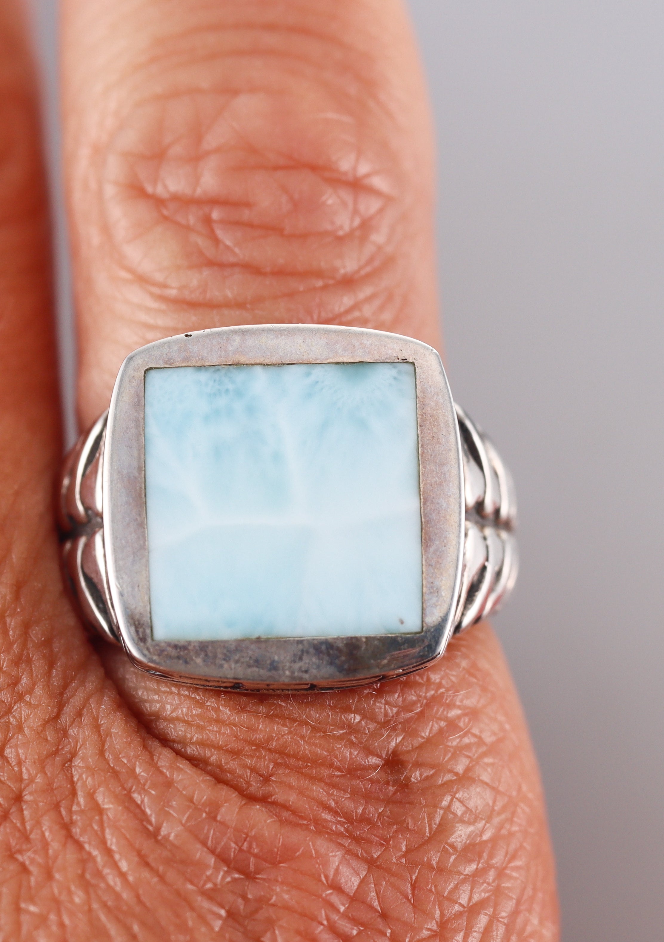 Marahlago Sterling Silver Larimar Ring Retail $372 #07