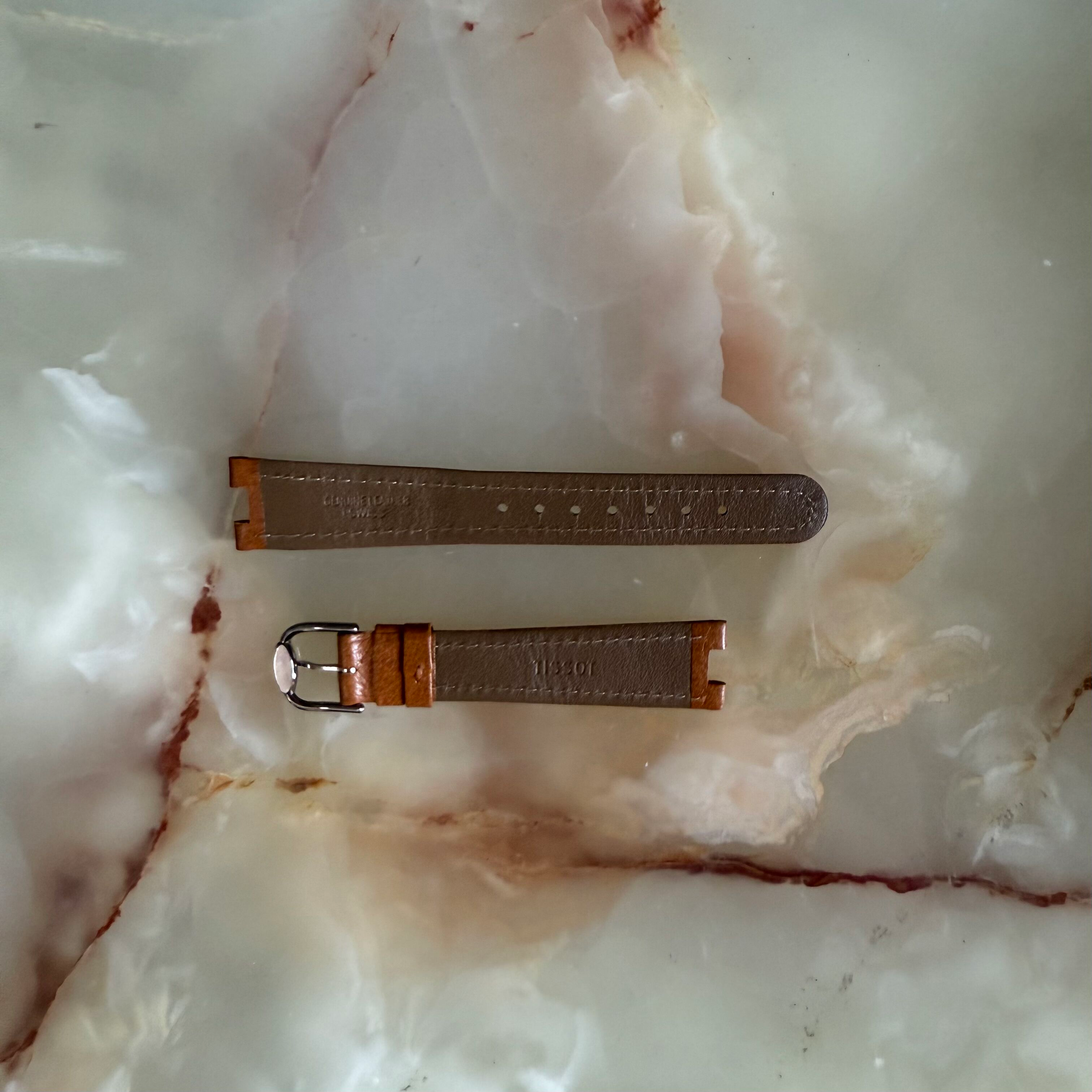 Authentic Tissot Brown Genuine Leather Watch Strap Band 18mm w Buckle T6007641814