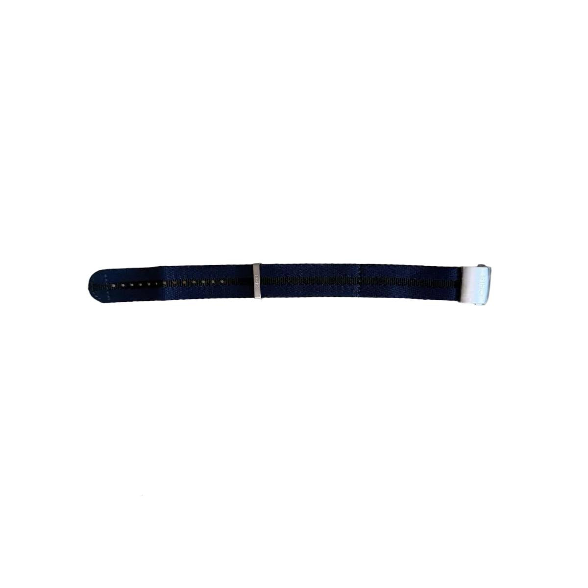 Authentic Oris Blue Textile Watch Strap Band 22mm w Deployant Buckle 07 5 21 28