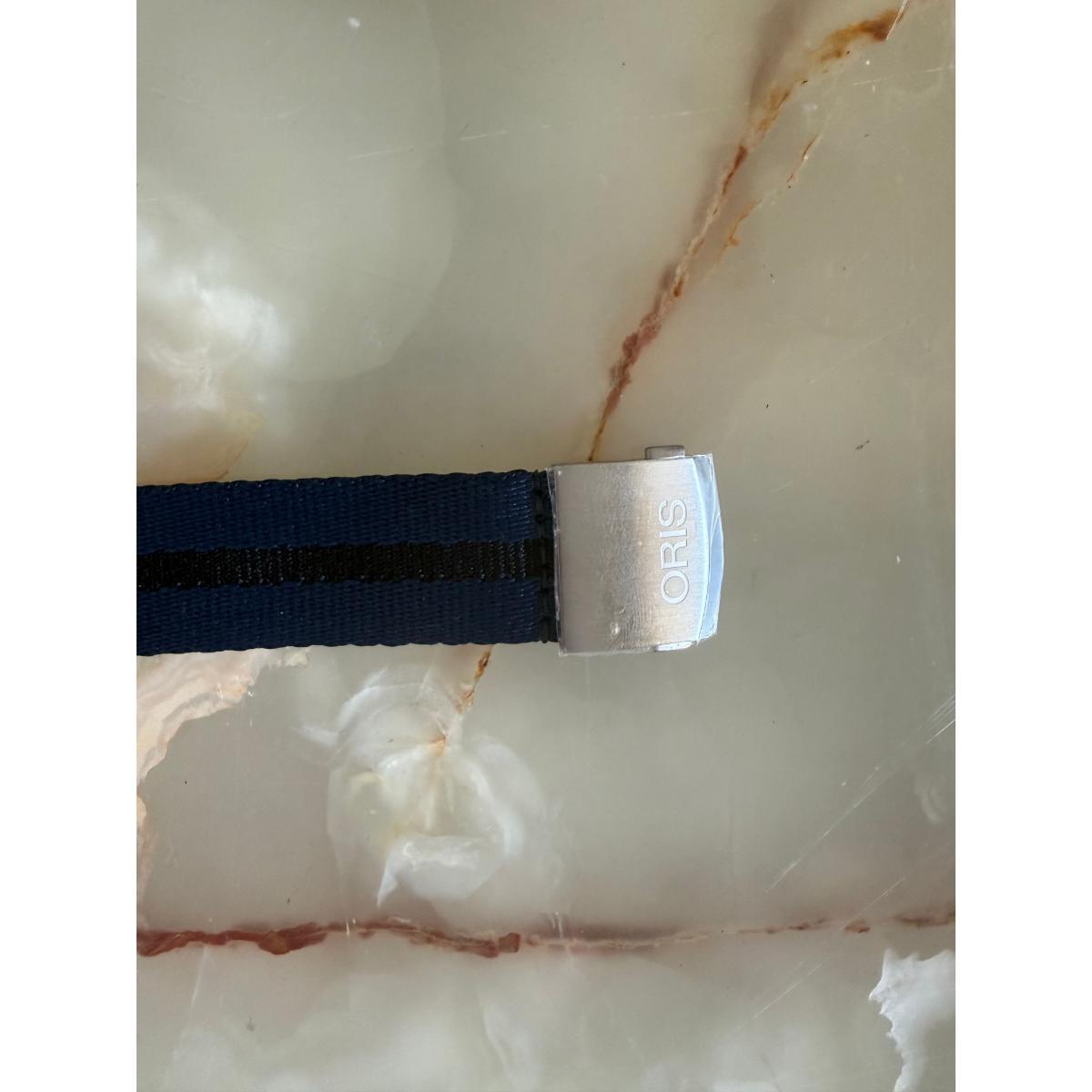 Authentic Oris Blue Textile Watch Strap Band 22mm w Deployant Buckle 07 5 21 28