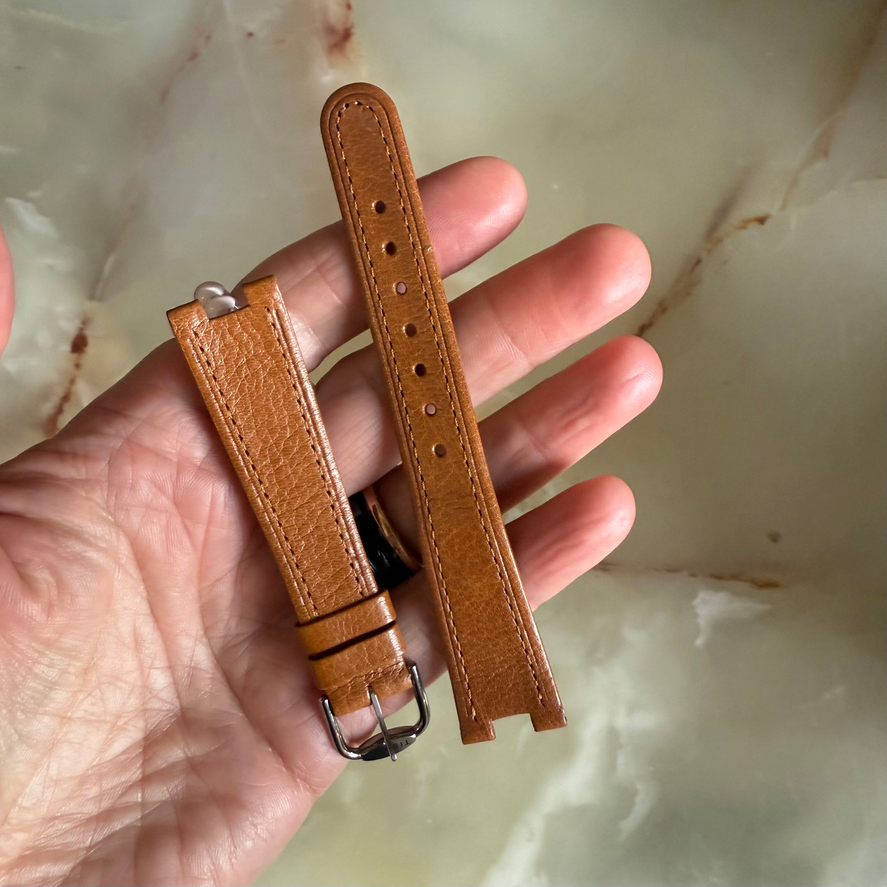 Authentic Tissot Brown Genuine Leather Watch Strap Band 18mm w Buckle T6007641814