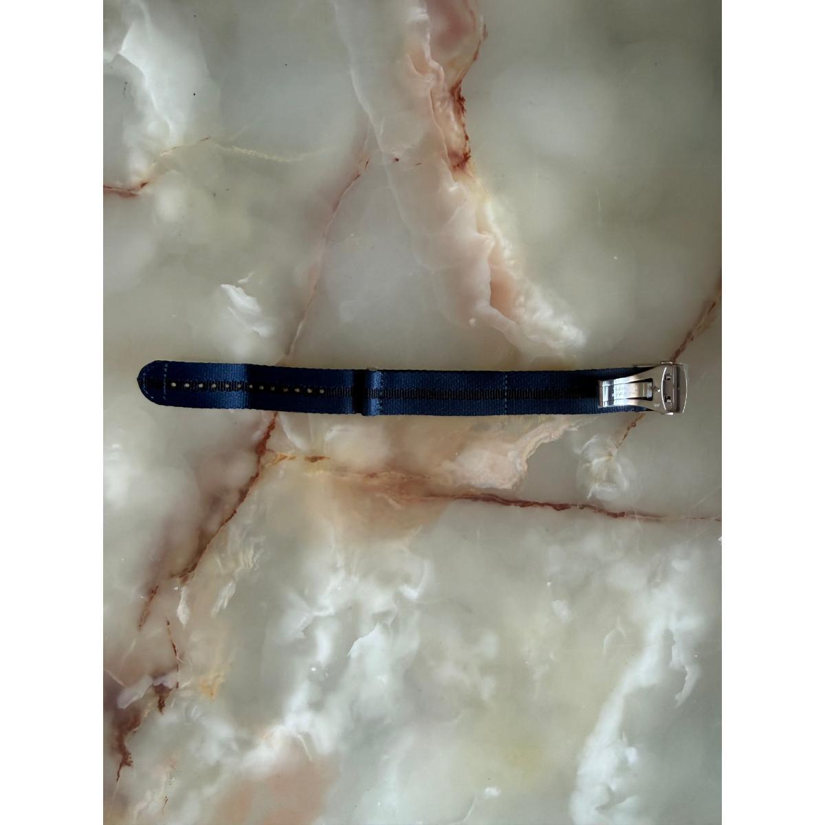 Authentic Oris Blue Textile Watch Strap Band 22mm w Deployant Buckle 07 5 21 28