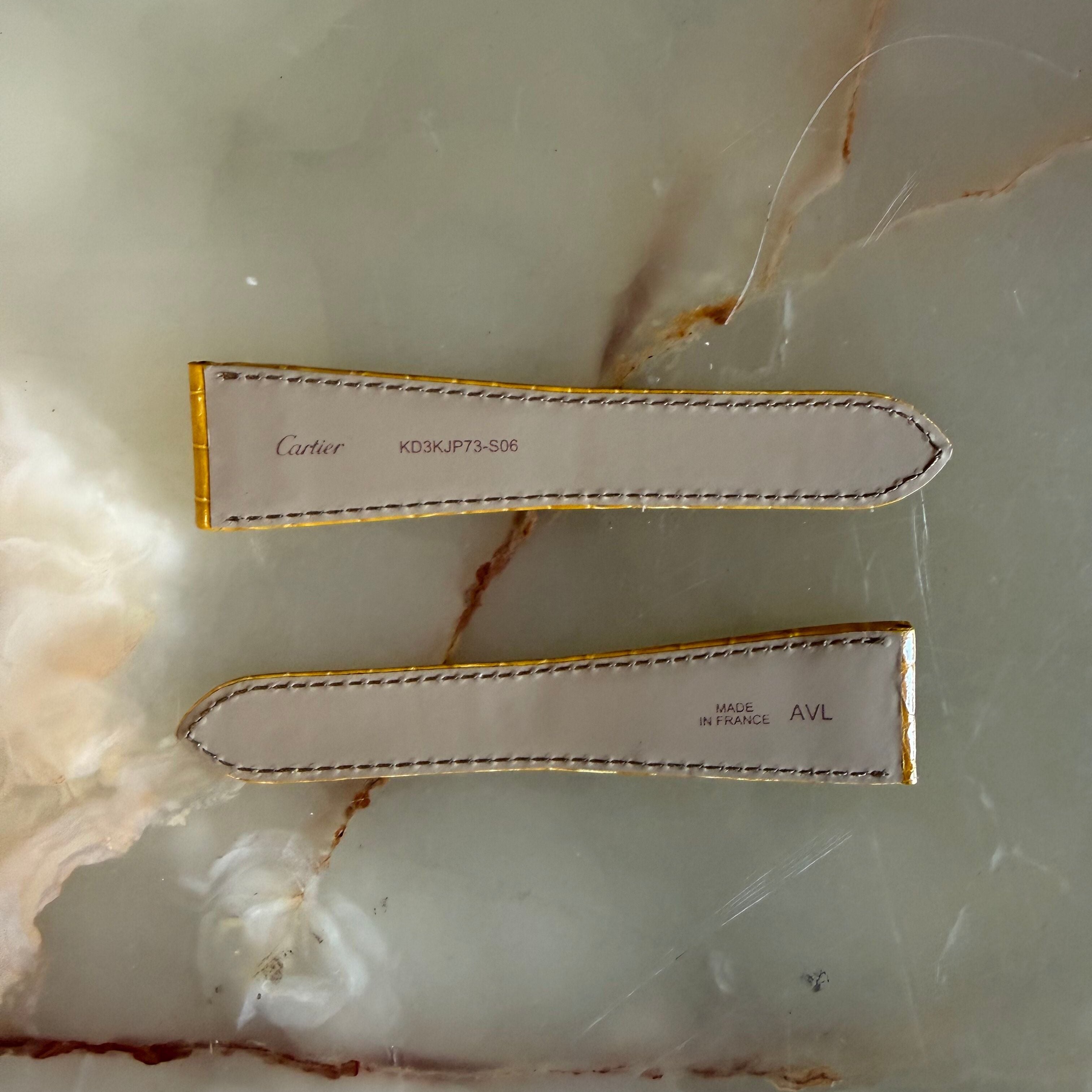 Authentic Cartier Yellow Alligator Watch Strap Band 25mm KD3KJP73-S06