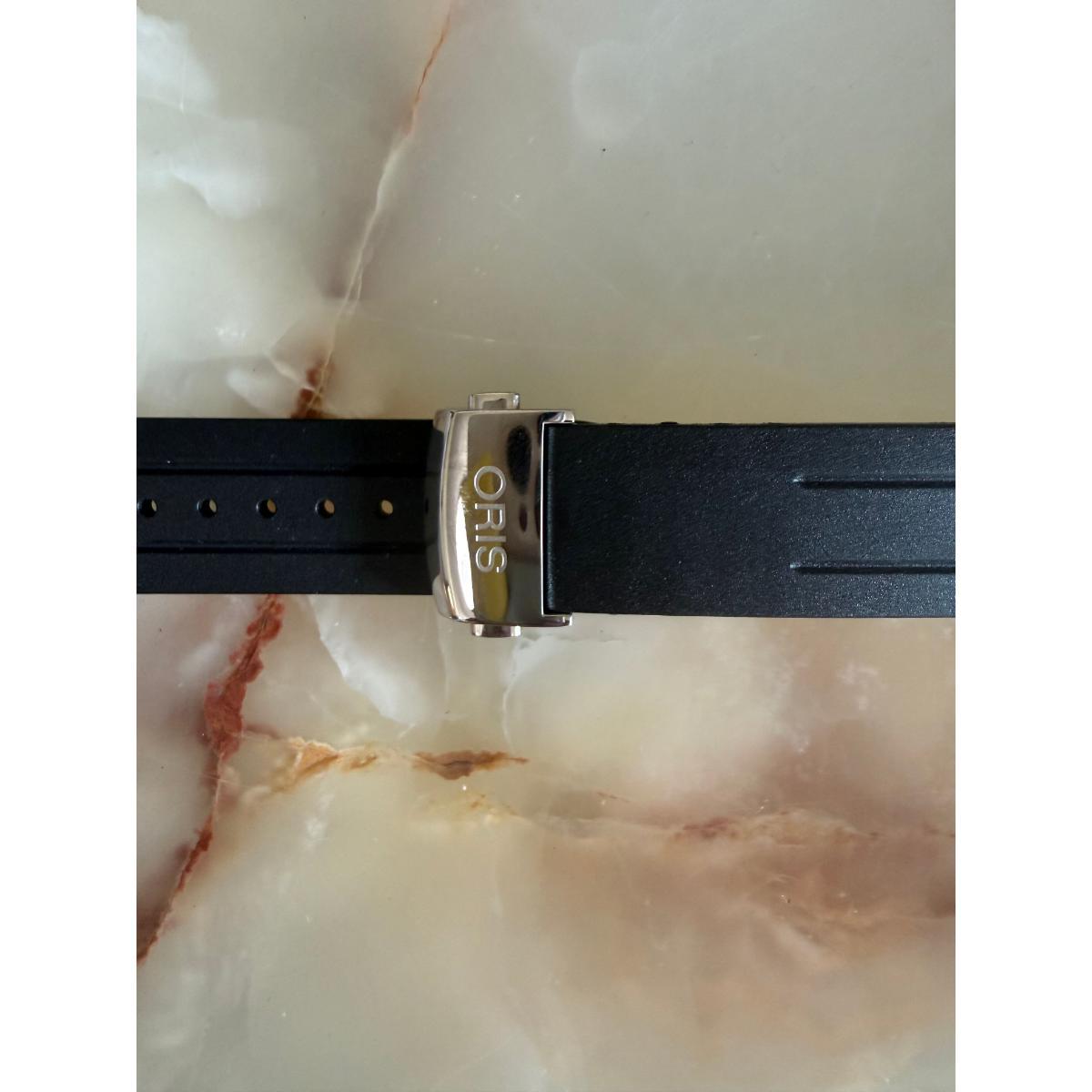 Authentic Oris Black Rubber Watch Strap Band 22mm w Deployant Buckle