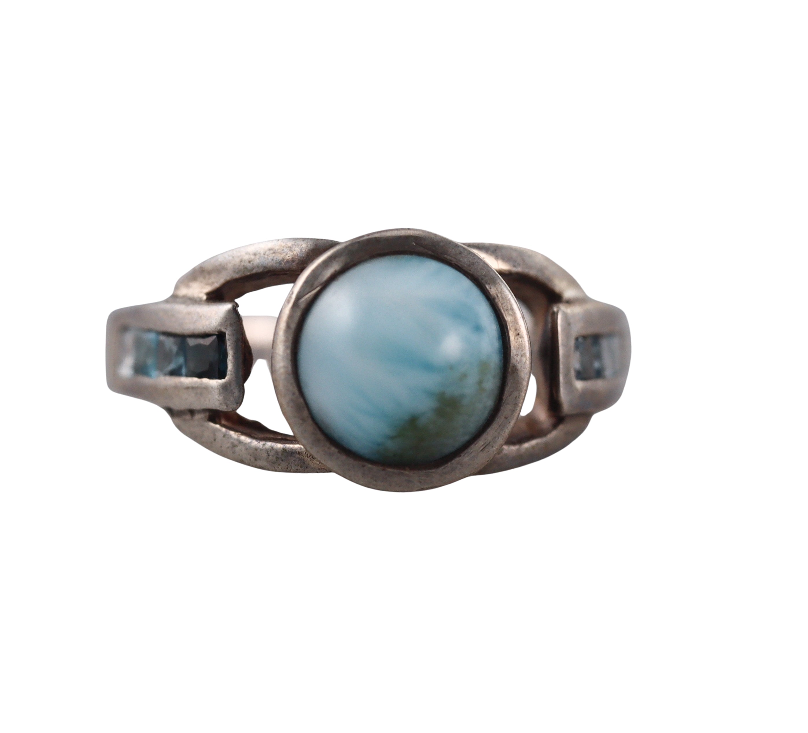 Marahlago Sterling Silver Larimar Gemstone Ring Retail $262 #014