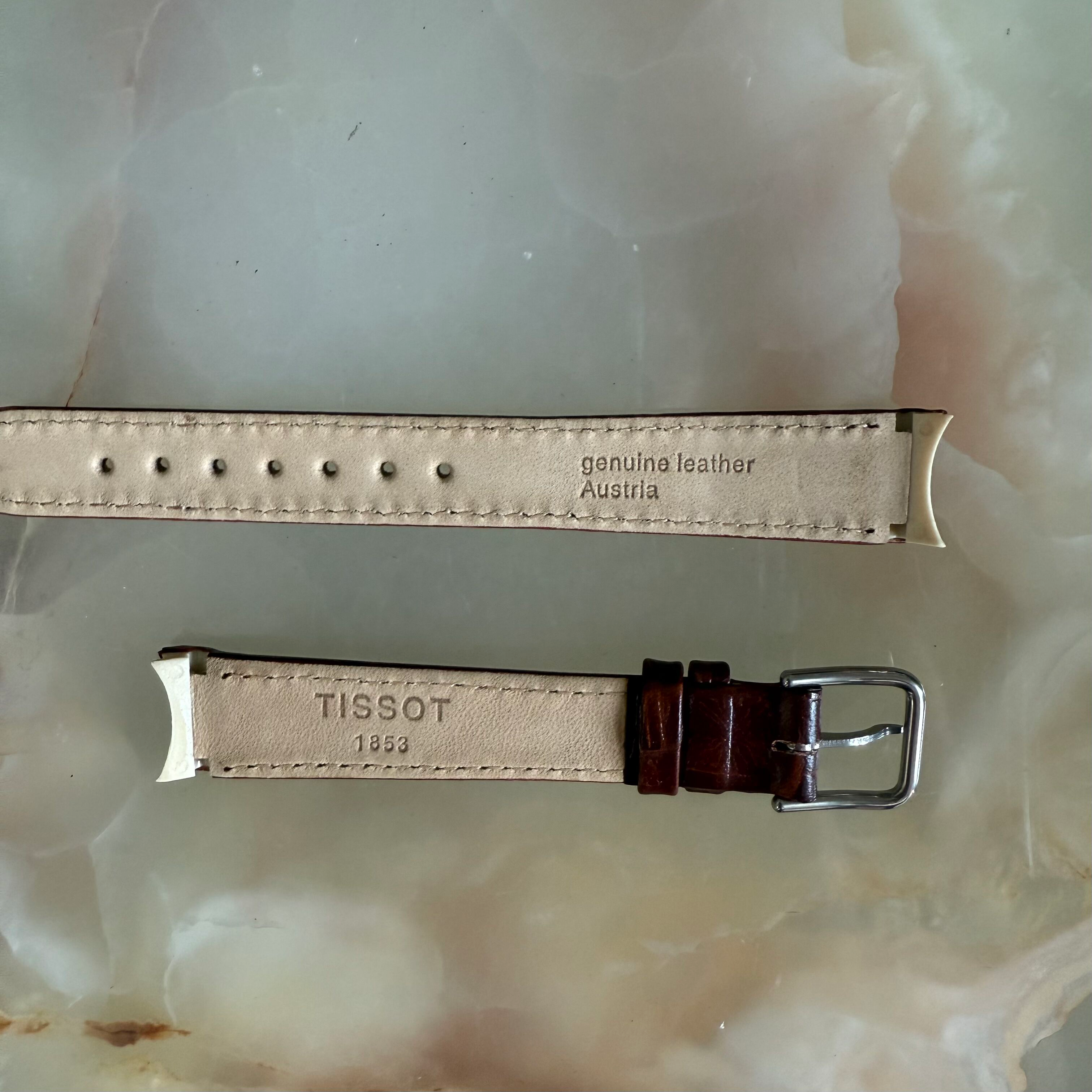 Authentic Tissot Brown Genuine Leather Watch Strap Band 14mm w Buckle T600013594