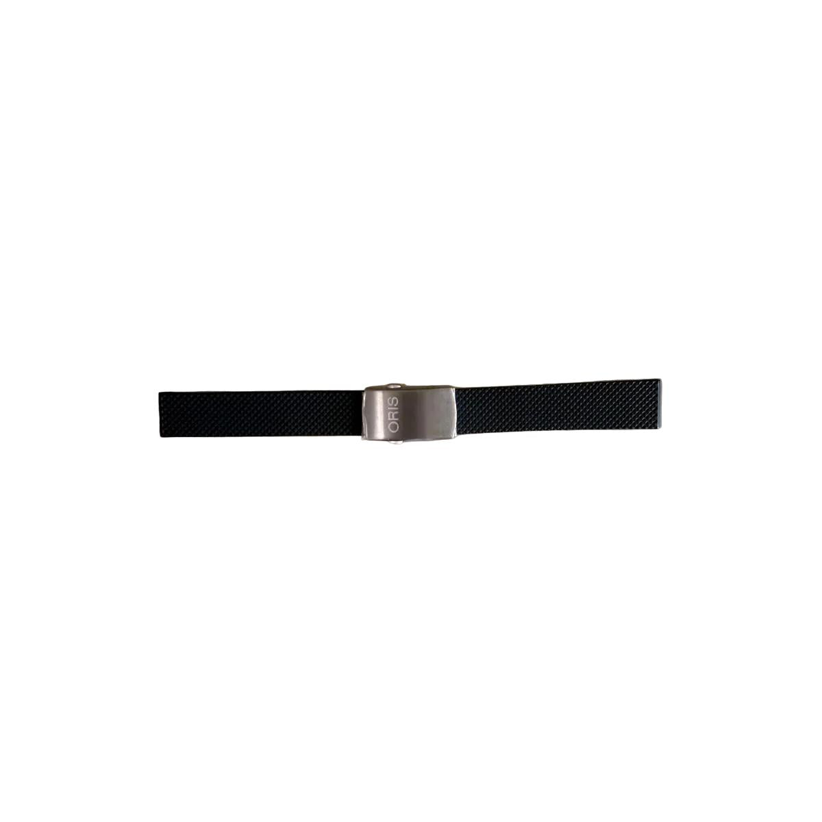 Authentic Oris Black Rubber Watch Strap Band 20mm w Deployant Buckle 4 18 10