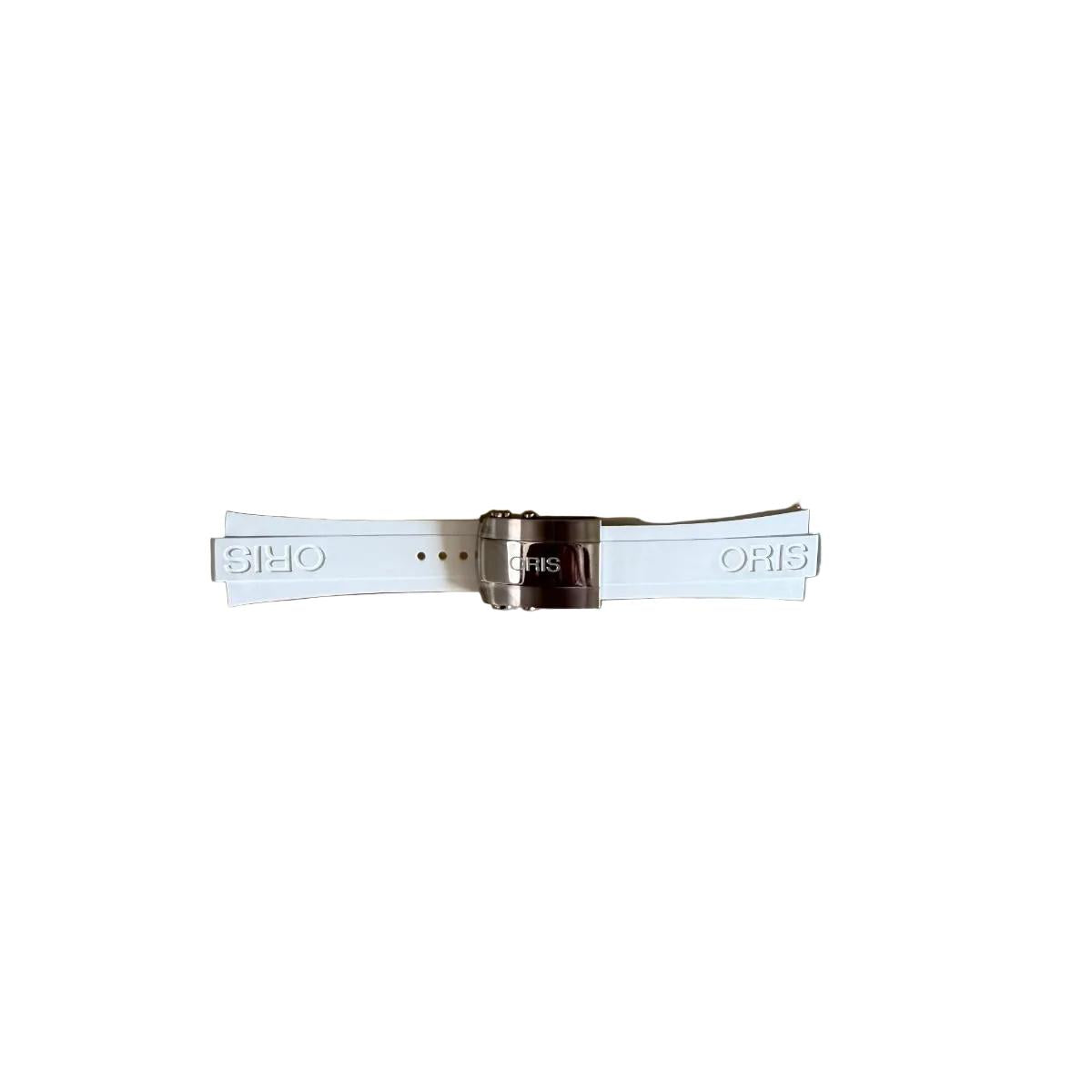 Authentic Oris White Rubber Watch Strap Band 26mm w Deployant Buckle 07 4 26 31