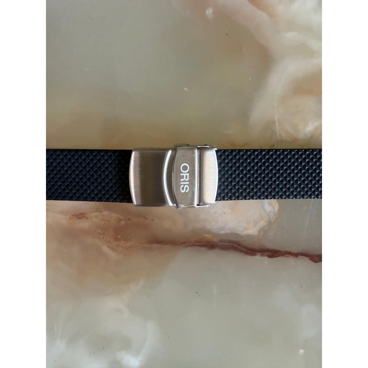Authentic Oris Black Rubber Watch Strap Band 18mm w Deployant Buckle 4 18 10