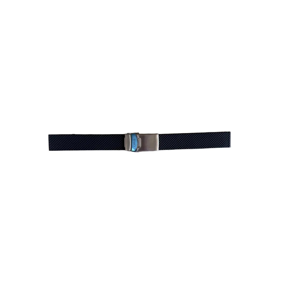 Authentic Oris Black Rubber Watch Strap Band 18mm w Deployant Buckle