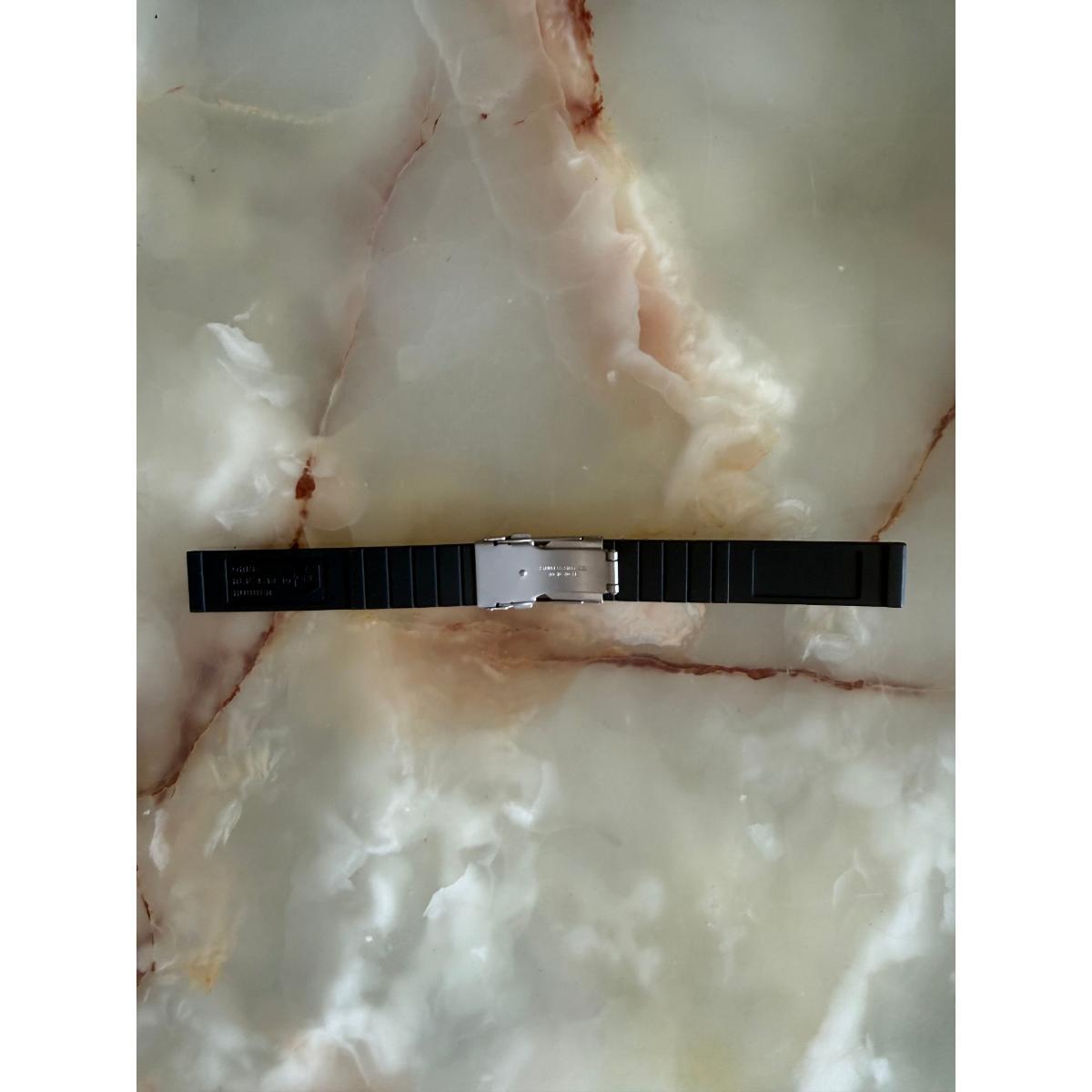 Authentic Oris Black Rubber Watch Strap Band 18mm w Deployant Buckle
