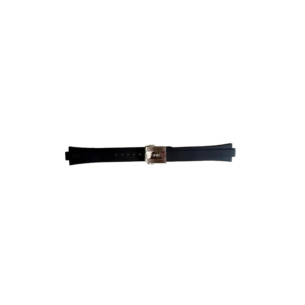 Authentic Oris Black Rubber Watch Strap Band 18mm w Deployant Buckle 07 4 18 34