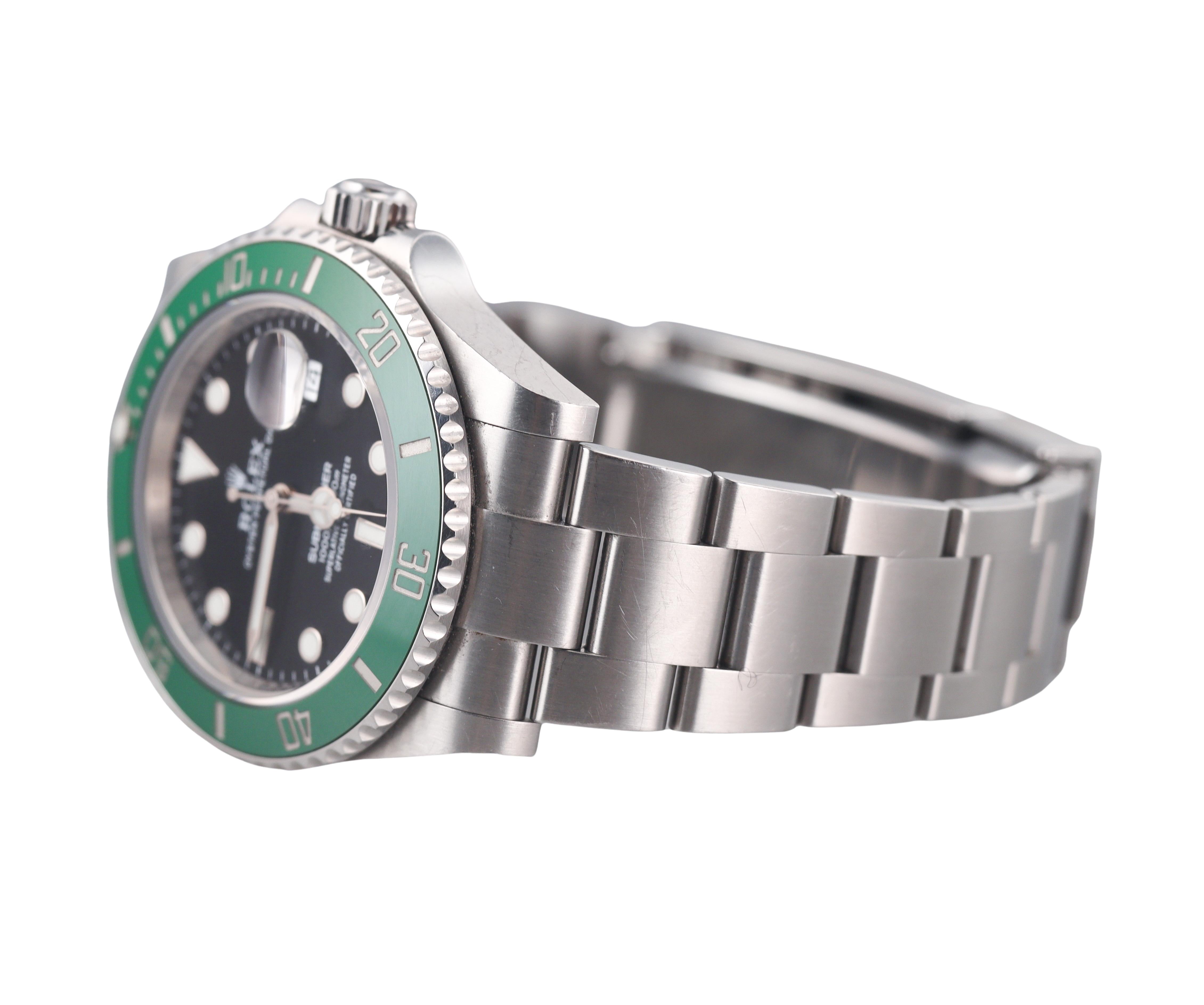 Rolex Submariner Green Bezel Stainless Steel 40mm Watch 126610LV