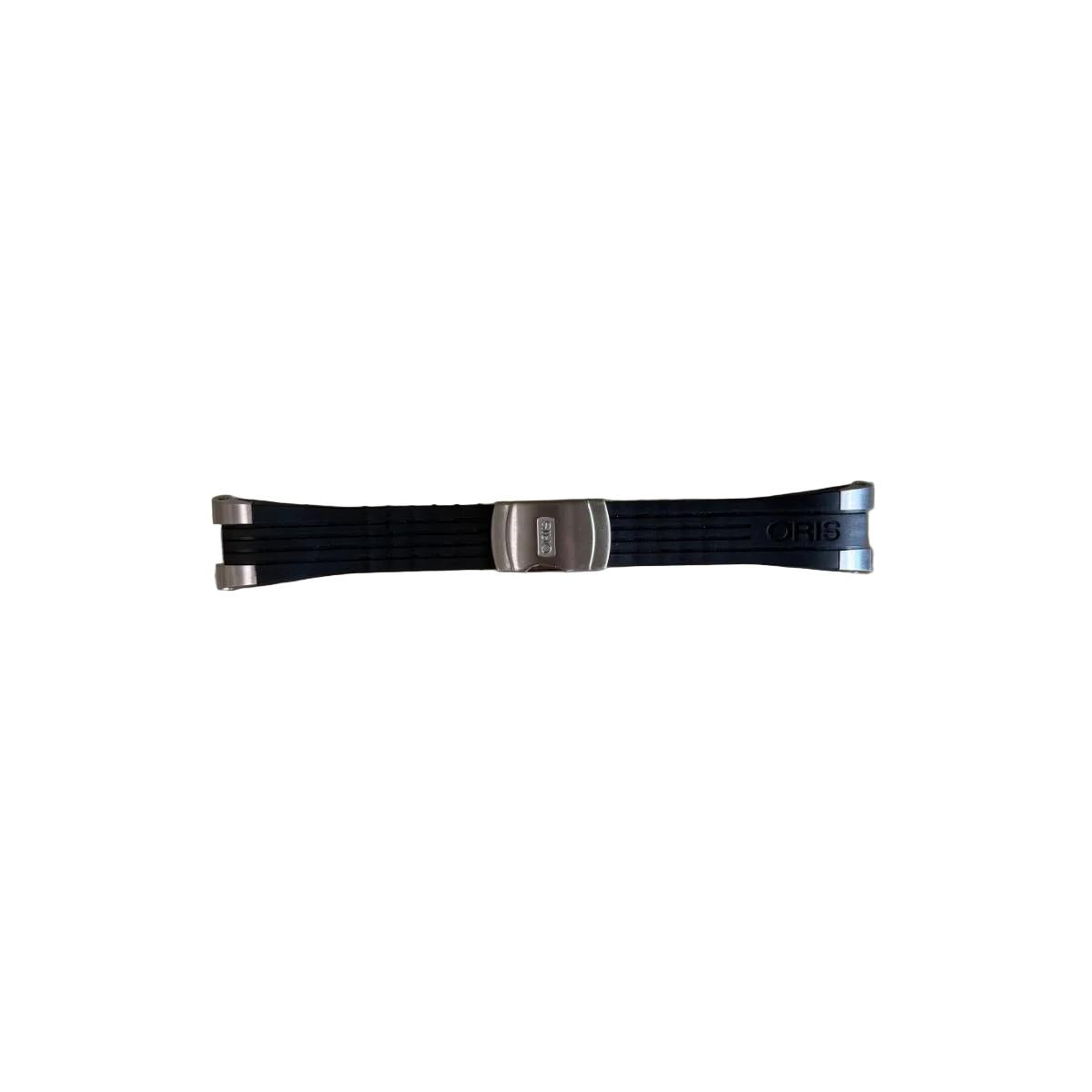Authentic Oris Black Rubber Watch Strap Band 29mm w Deployant Buckle 4 24 44