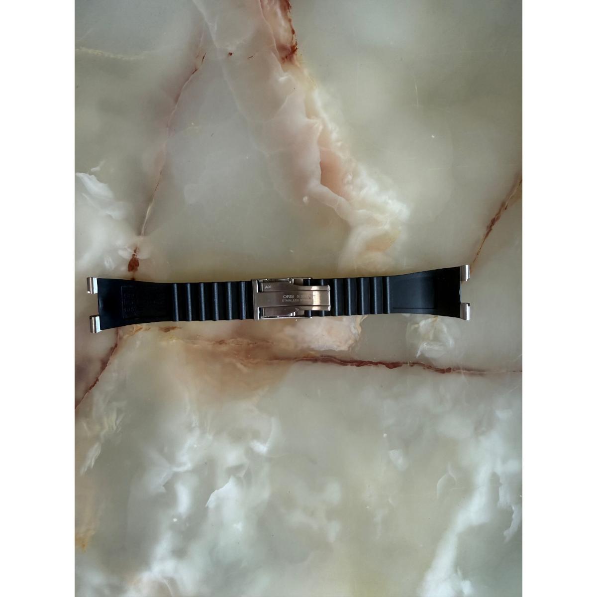 Authentic Oris Black Rubber Watch Strap Band 29mm w Deployant Buckle 4 24 44