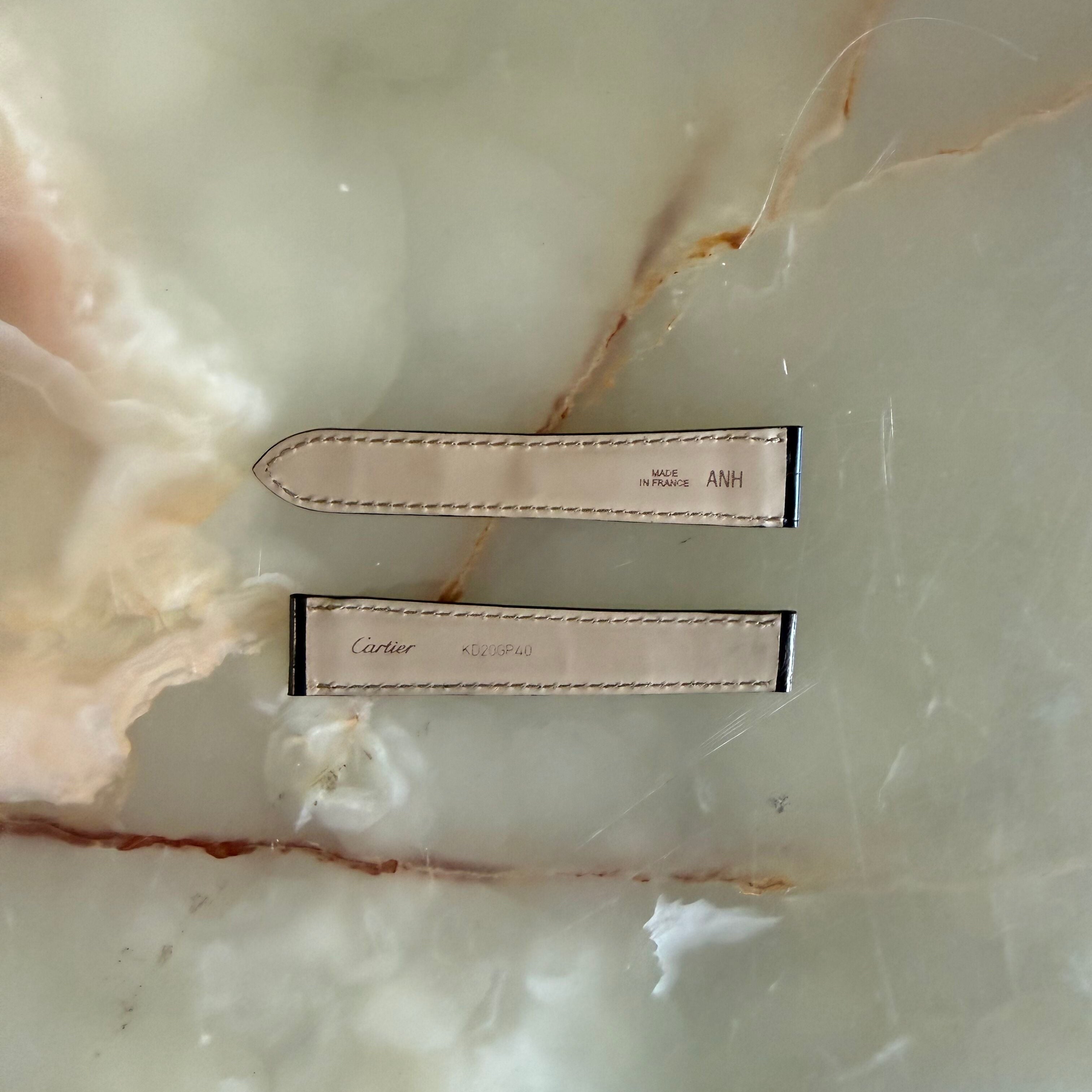 Authentic Cartier Black Alligator Watch Strap Band 19mm KD20GP40