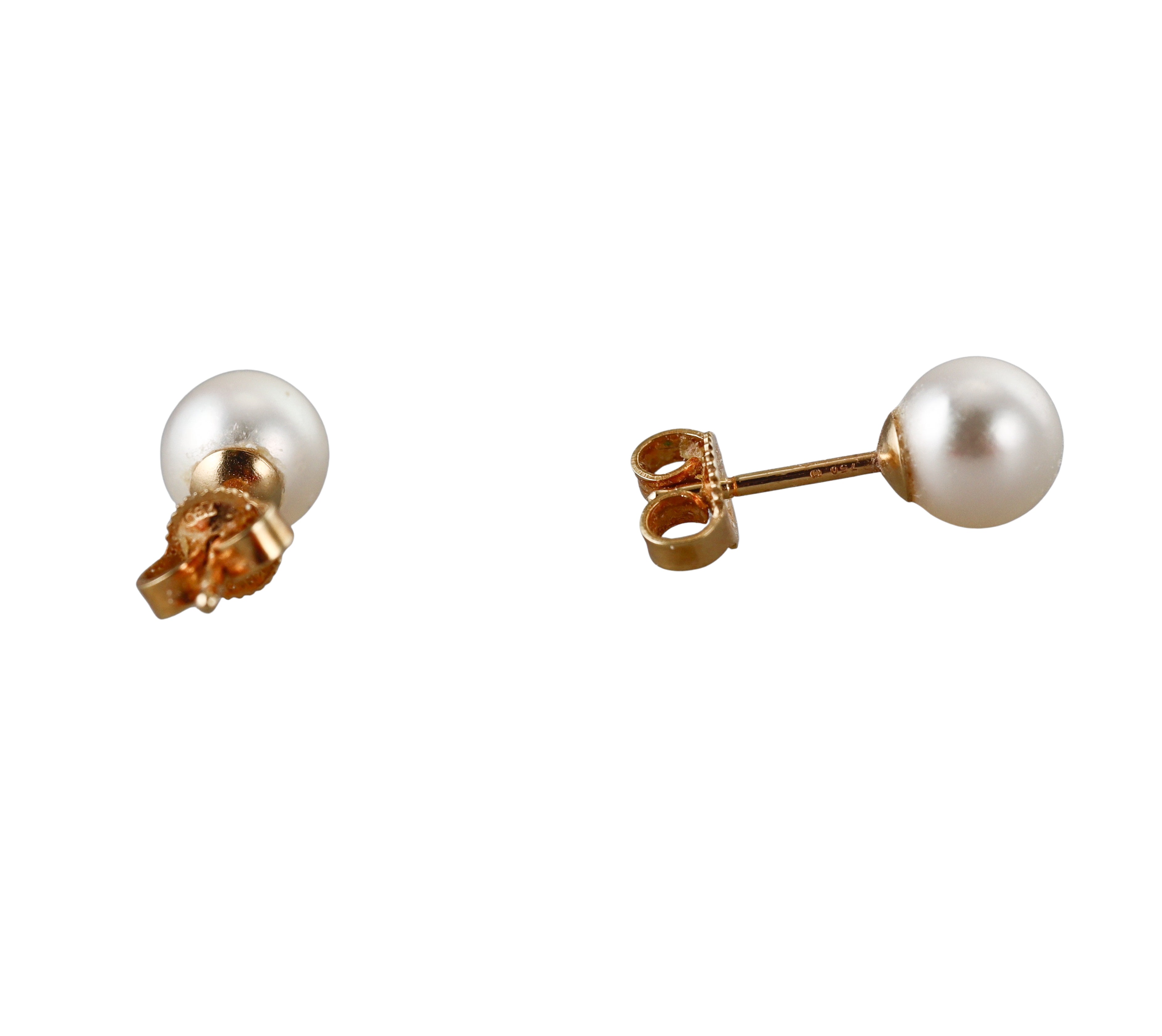 Mikimoto 18k Gold 7mm Pearl Stud Earrings
