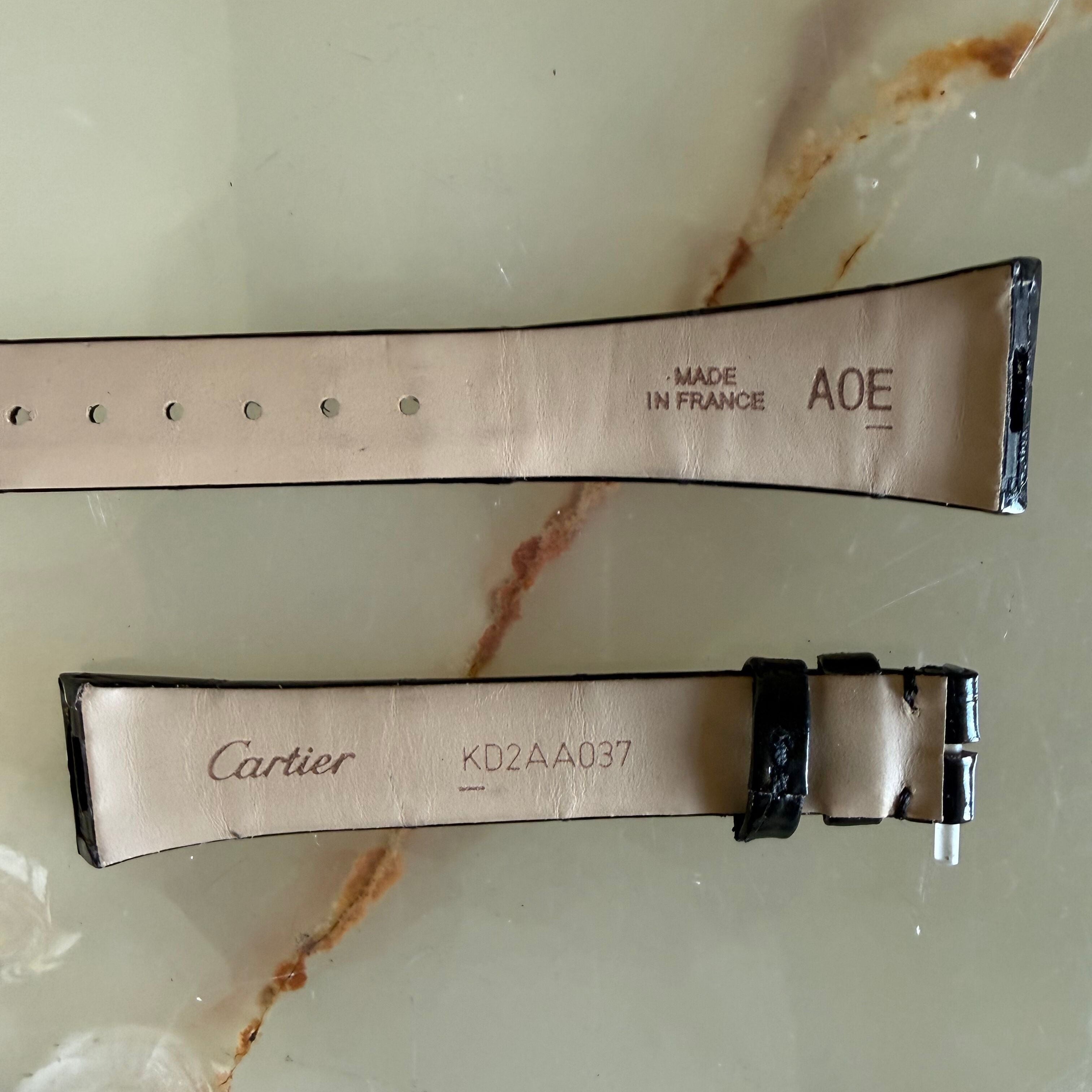 Authentic Cartier Black Alligator Quick Release Watch Strap Band 15mm KD2AA037