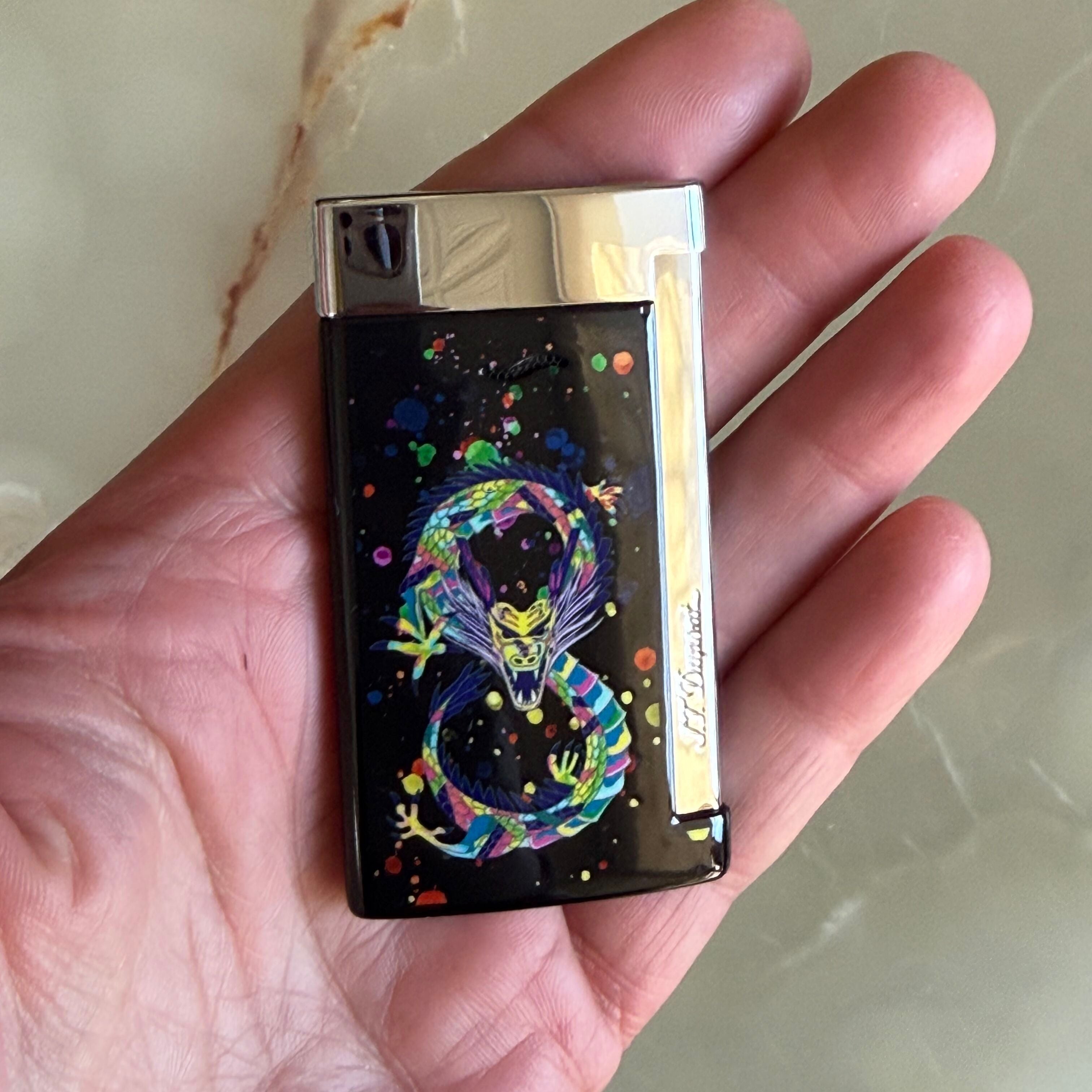 S.T. Dupont Slim 7 Dragon Black Chrome Lacquered Lighter 027777