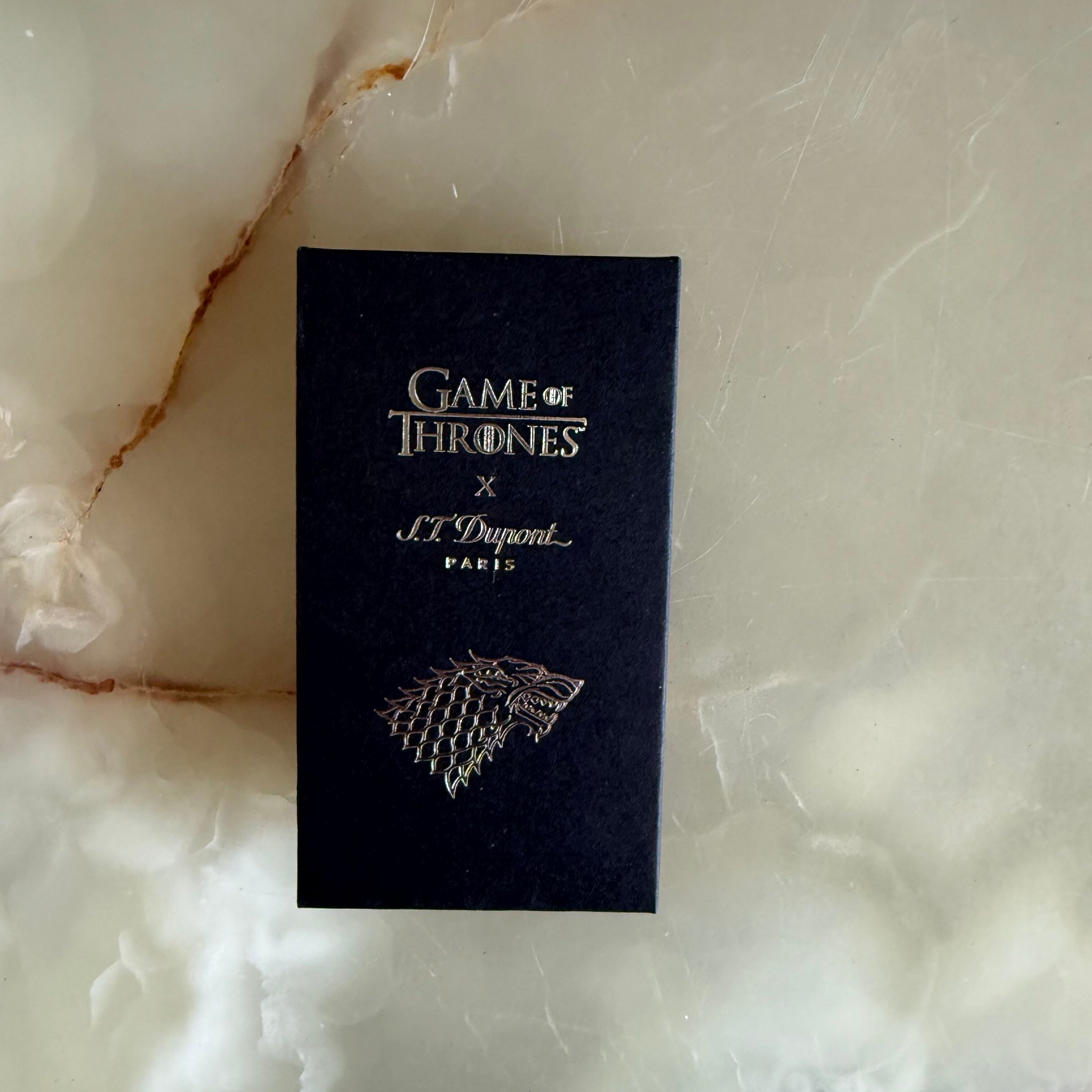 S.T. Dupont Slimmy Game of Thrones Stark Twiggy Light Gray Lacquered Lighter 028113