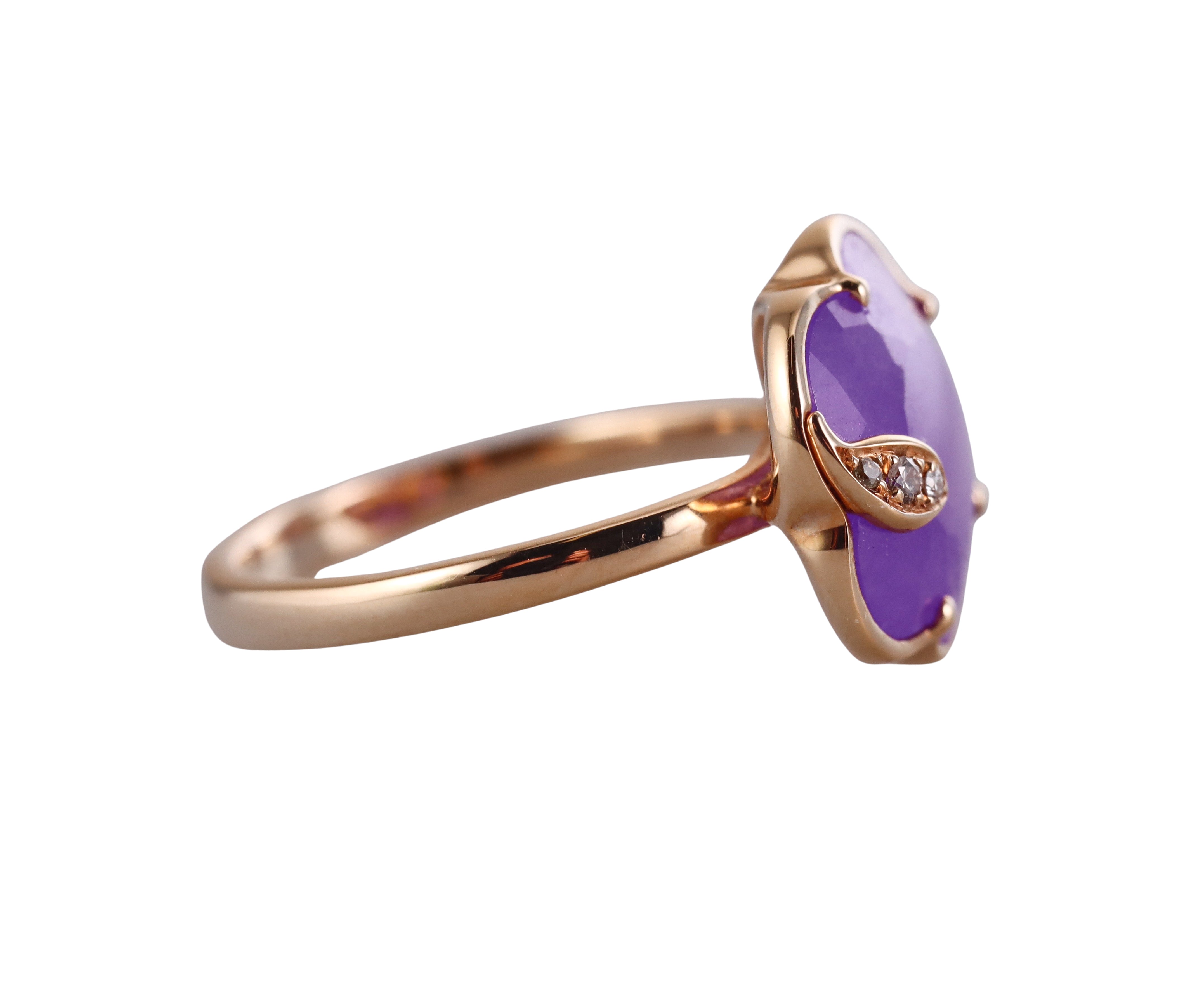 Pasquale Bruni 18k Rose Gold Diamond Violet Quartz Ring Retail $2150